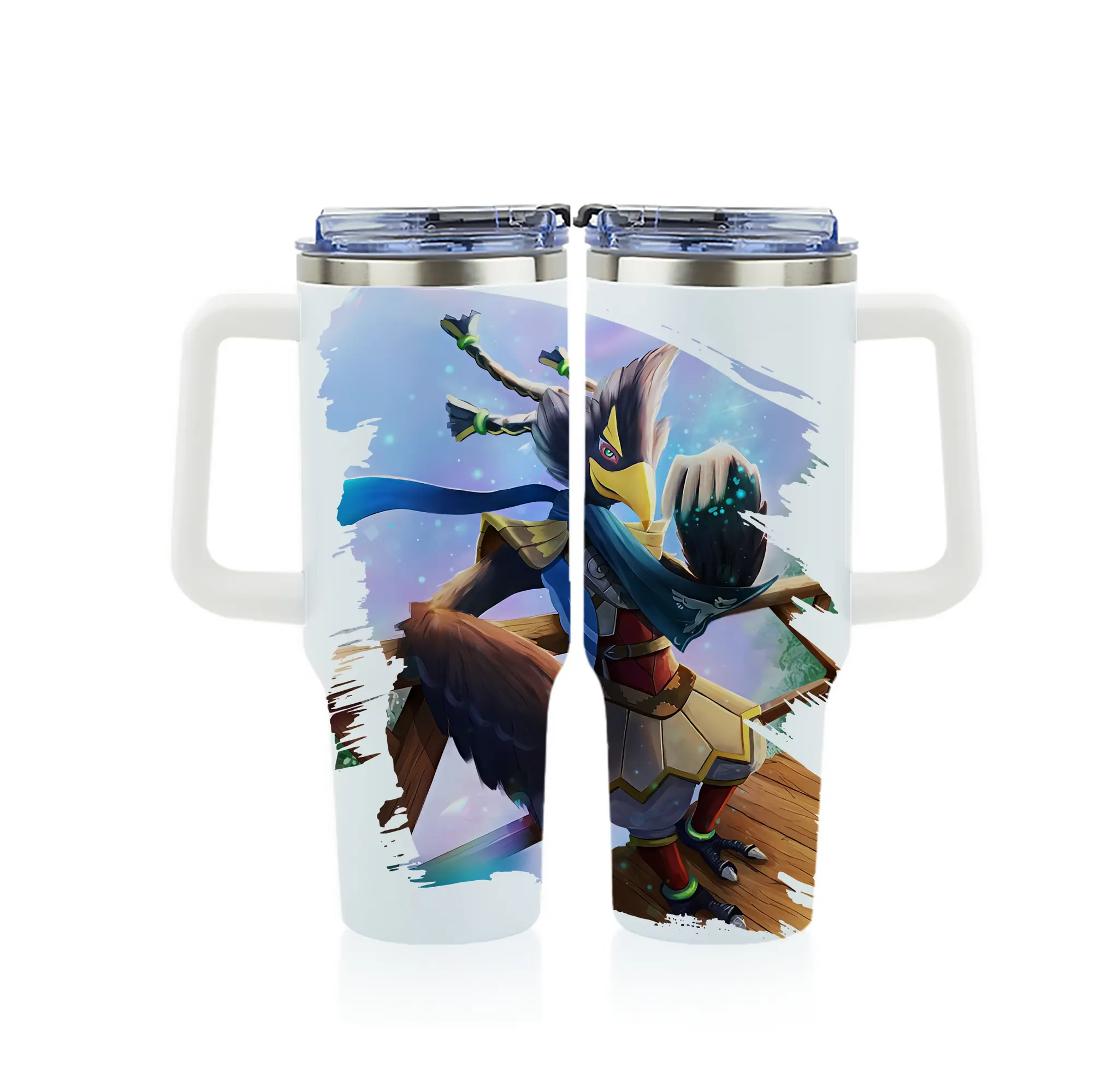 ゼルダの伝説 グッズ,Revali - 1200mL フルプリント車用タンブラー ・ 304ステンレス 内側 ・ 201ステンレス 外側 ・ 保温 保冷 ・ 通勤 ドライブ アウトドア用