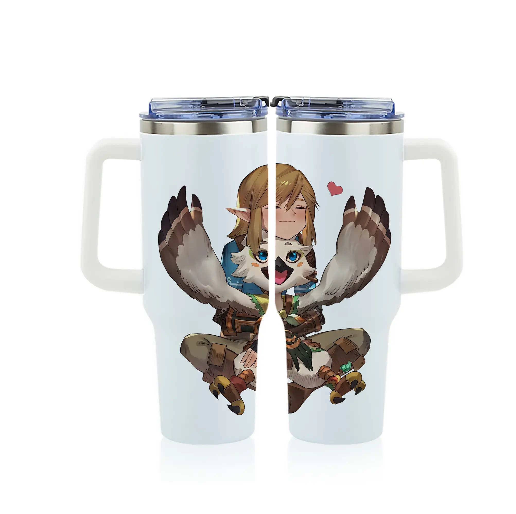 ゼルダの伝説 グッズ,Revali - 1200mL フルプリント車用タンブラー ・ 304ステンレス 内側 ・ 201ステンレス 外側 ・ 保温 保冷 ・ 通勤 ドライブ アウトドア用