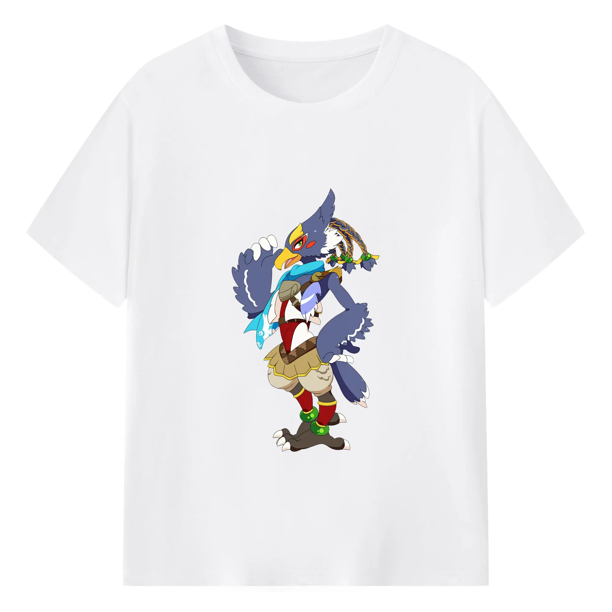 ゼルダの伝説 グッズ,Revali - 綿100％ 半袖Tシャツ ・ フロントプリント ・ 快適 通気性 ・ 日常使い 散歩 スポーツ用