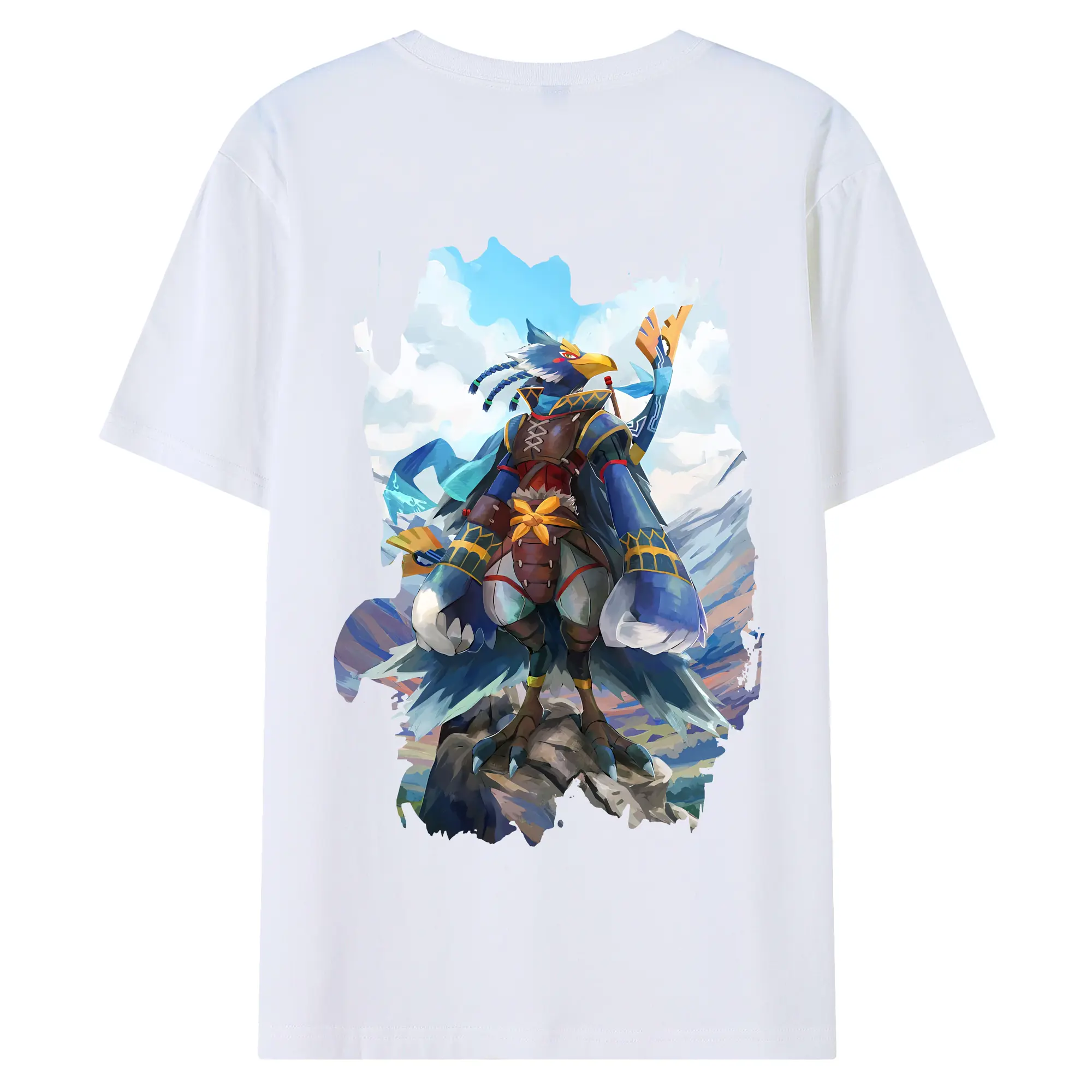 ゼルダの伝説 グッズ,Revali - 綿100％ 半袖Tシャツ ・ バックプリント ・ 快適 通気性 ・ 日常使い 散歩 スポーツ用