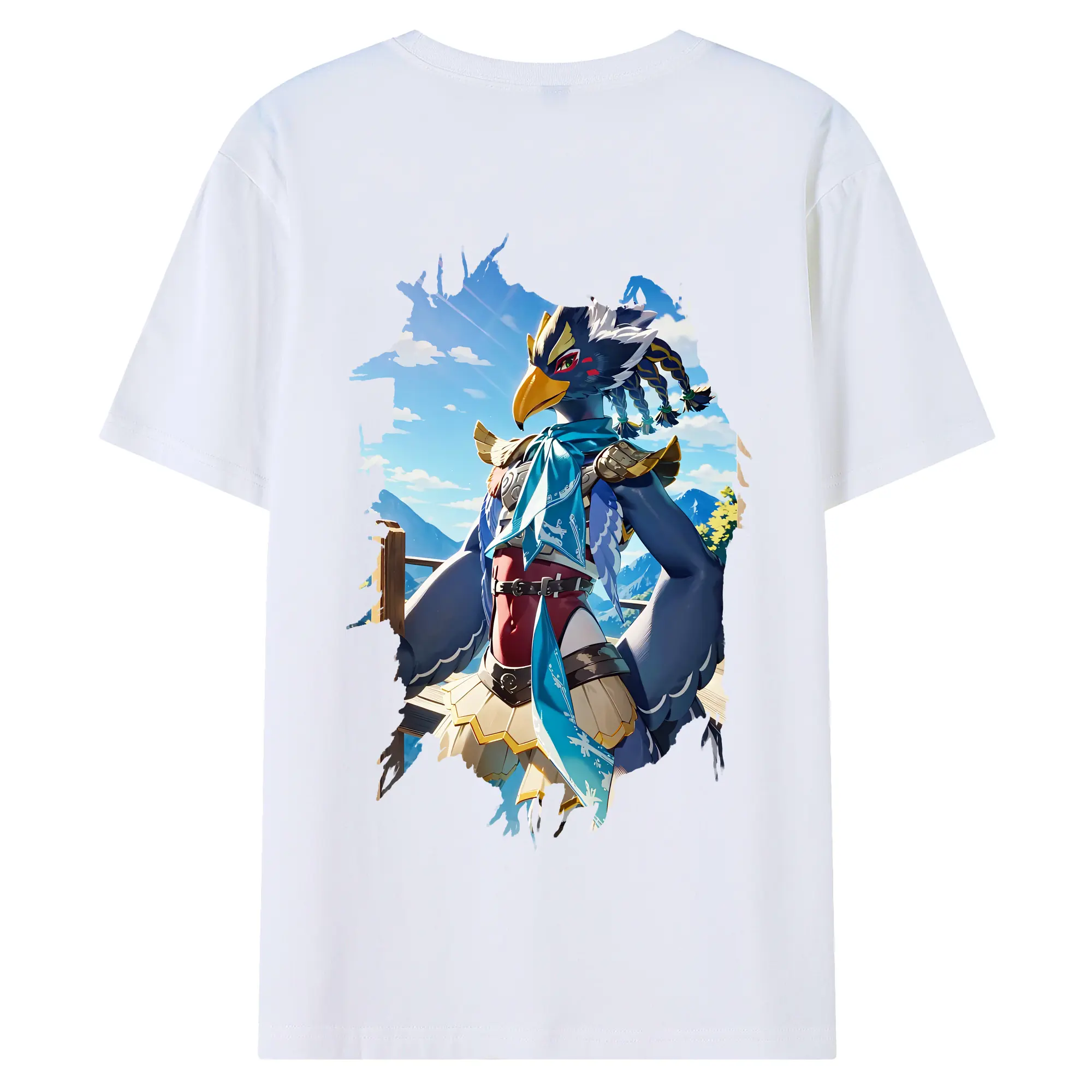 ゼルダの伝説 グッズ,Revali - 綿100％ 半袖Tシャツ ・ バックプリント ・ 快適 通気性 ・ 日常使い 散歩 スポーツ用