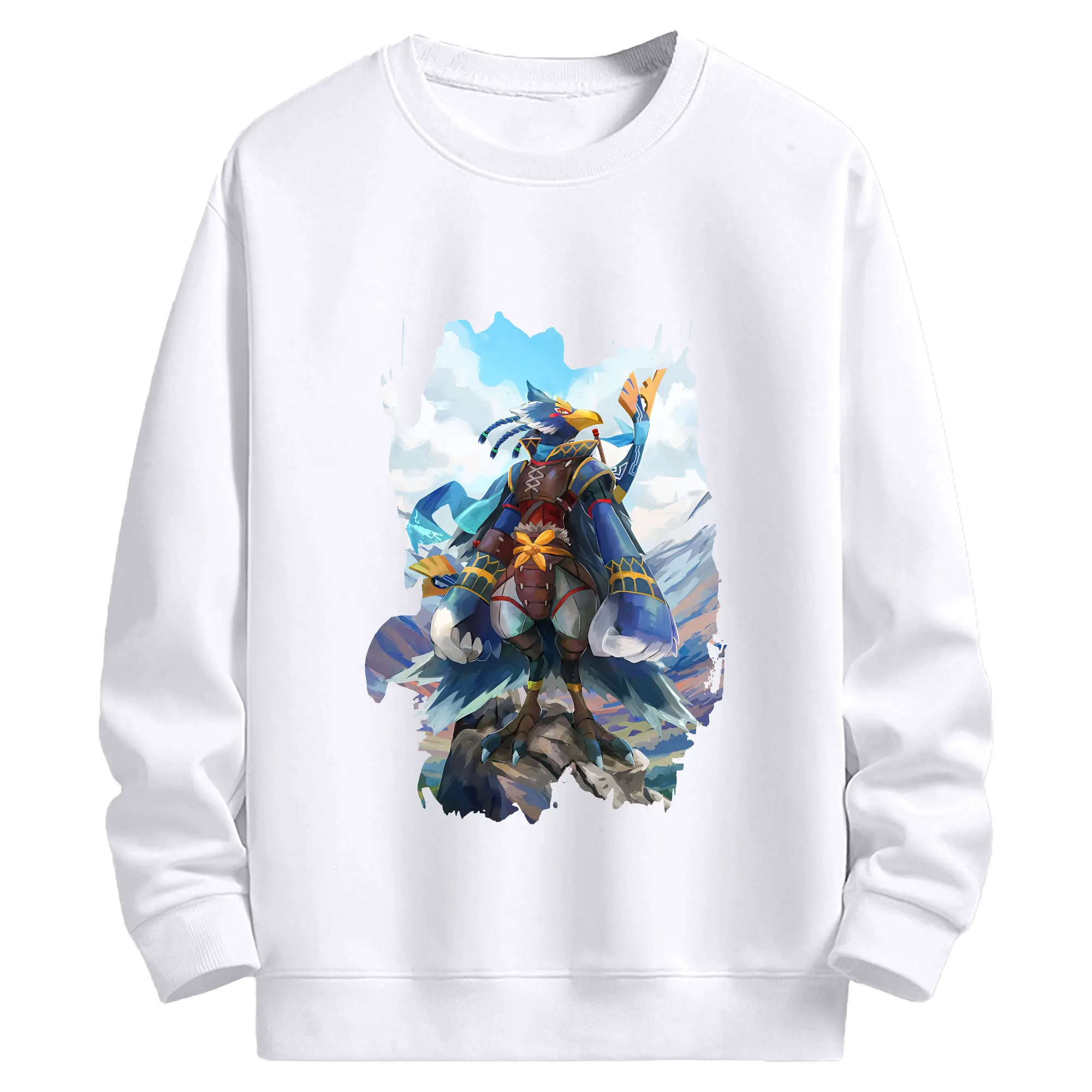 ゼルダの伝説 グッズ,Revali - 高品質 クルーネック スウェット ・ コットン59％ ポリエステル41％ ・ ユニセックス 長袖 トレーナー ・ カジュアル デイリー スポーツ 散歩用