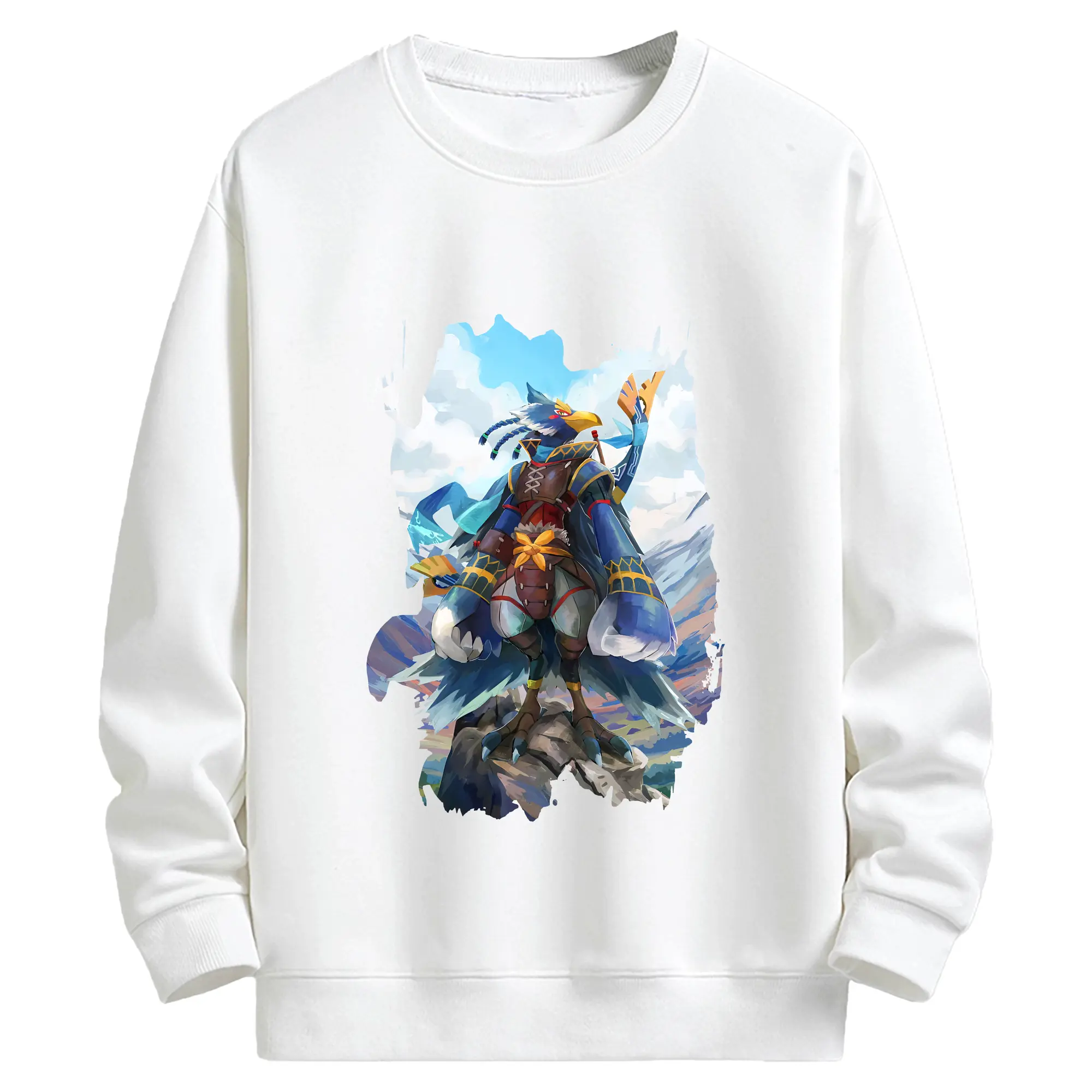 ゼルダの伝説 グッズ,Revali - キッズ クルーネックスウェットシャツ ・ フロントプリント ・ 綿80％ ポリエステル20％ ・ 快適 通学 スポーツ 日常使い お散歩用