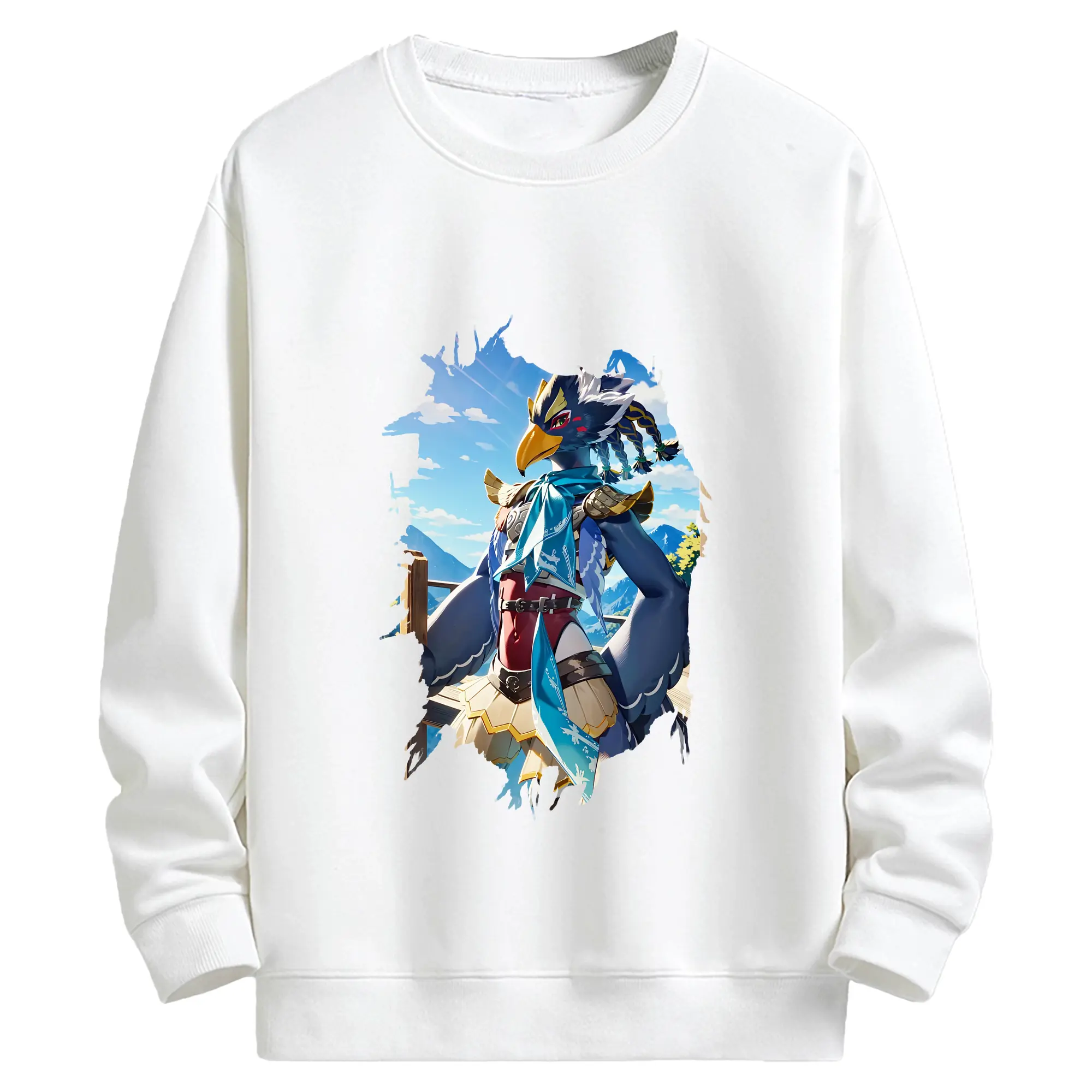 ゼルダの伝説 グッズ,Revali - キッズ クルーネックスウェットシャツ ・ フロントプリント ・ 綿80％ ポリエステル20％ ・ 快適 通学 スポーツ 日常使い お散歩用