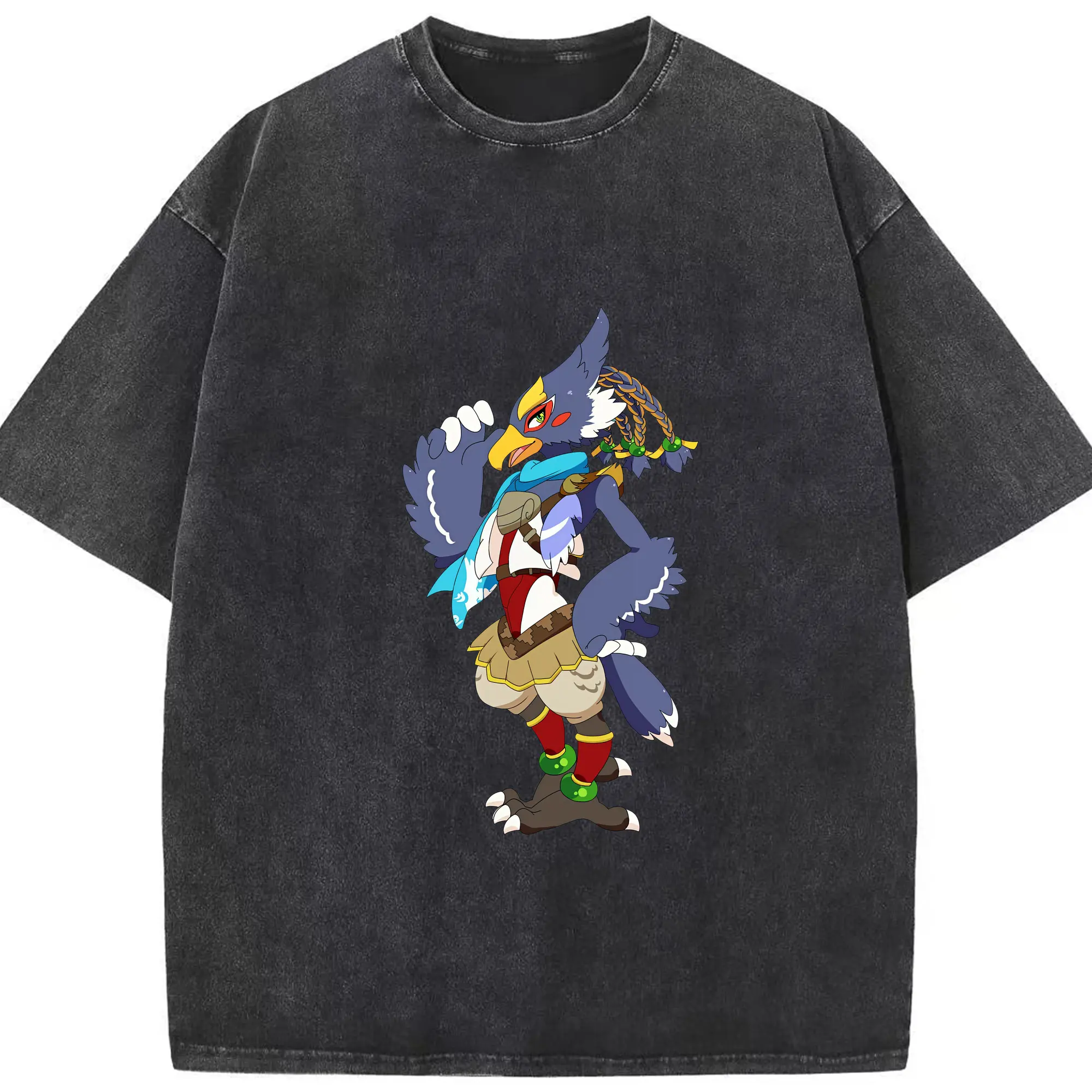 ゼルダの伝説 グッズ,Revali - 綿100％ ヴィンテージ風 半袖Tシャツ ・ フロントプリント ・ 柔らか肌触り ・ 通気性 快適 ・ スポーツ カジュアル 外出用