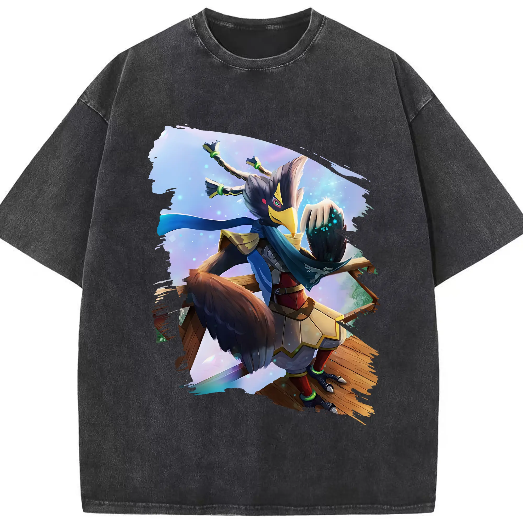 ゼルダの伝説 グッズ,Revali - 綿100％ ヴィンテージ風 半袖Tシャツ ・ フロントプリント ・ 柔らか肌触り ・ 通気性 快適 ・ スポーツ カジュアル 外出用