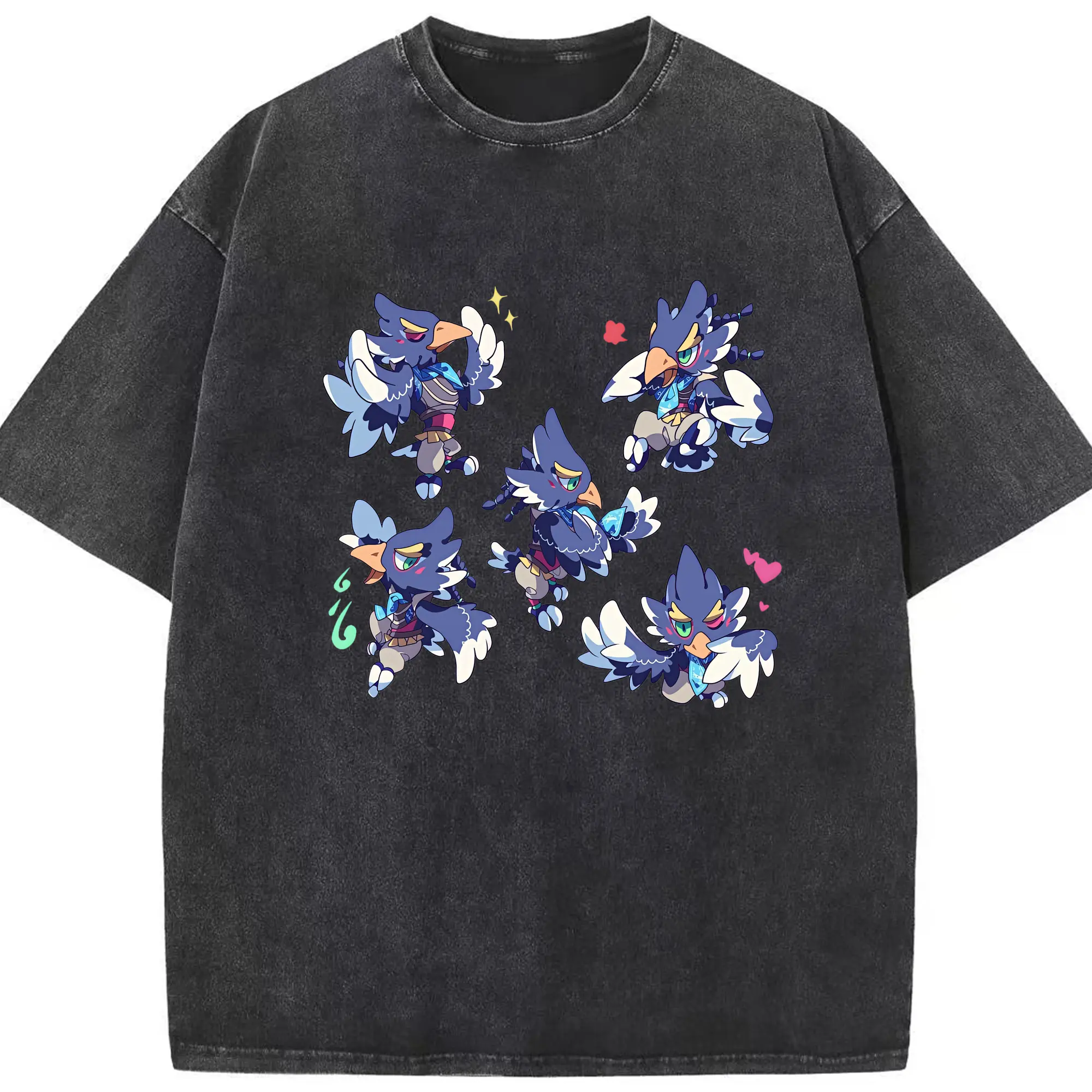 ゼルダの伝説 グッズ,Revali - 綿100％ ヴィンテージ風 半袖Tシャツ ・ フロントプリント ・ 柔らか肌触り ・ 通気性 快適 ・ スポーツ カジュアル 外出用