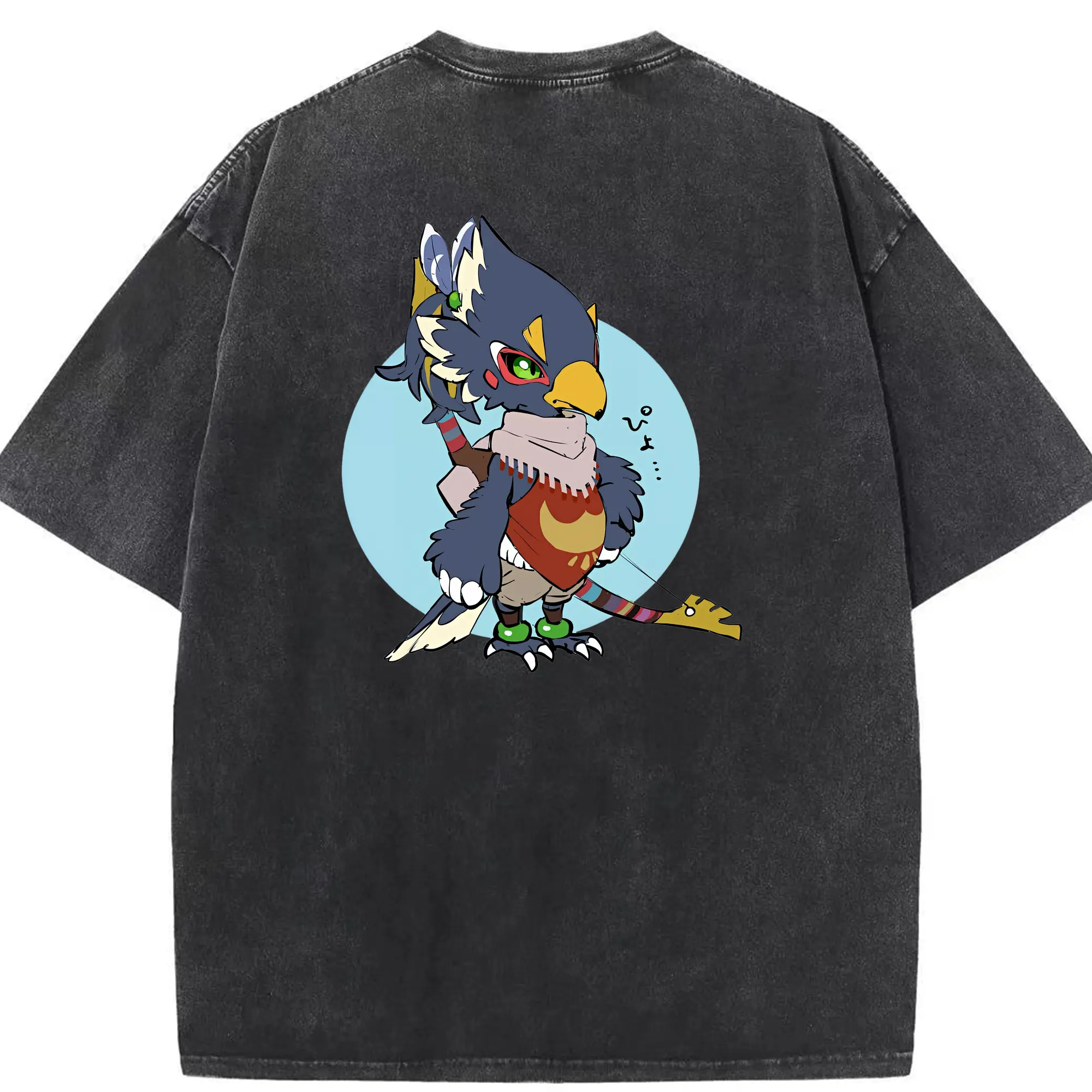 ゼルダの伝説 グッズ,Revali - 綿100％ ヴィンテージ風 半袖Tシャツ ・ 背面プリント ・ 柔らか肌触り ・ 通気性 快適 ・ スポーツ カジュアル 外出用