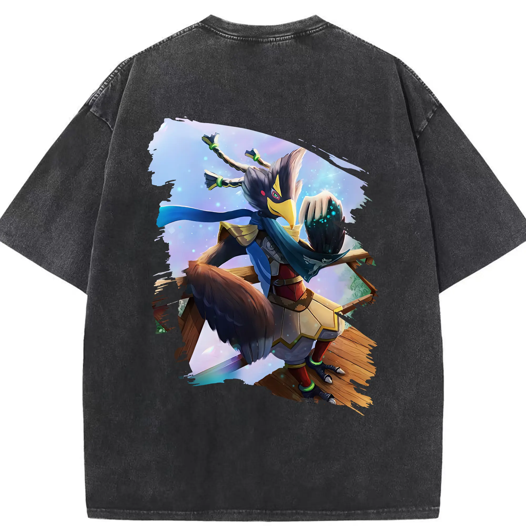 ゼルダの伝説 グッズ,Revali - 綿100％ ヴィンテージ風 半袖Tシャツ ・ 背面プリント ・ 柔らか肌触り ・ 通気性 快適 ・ スポーツ カジュアル 外出用