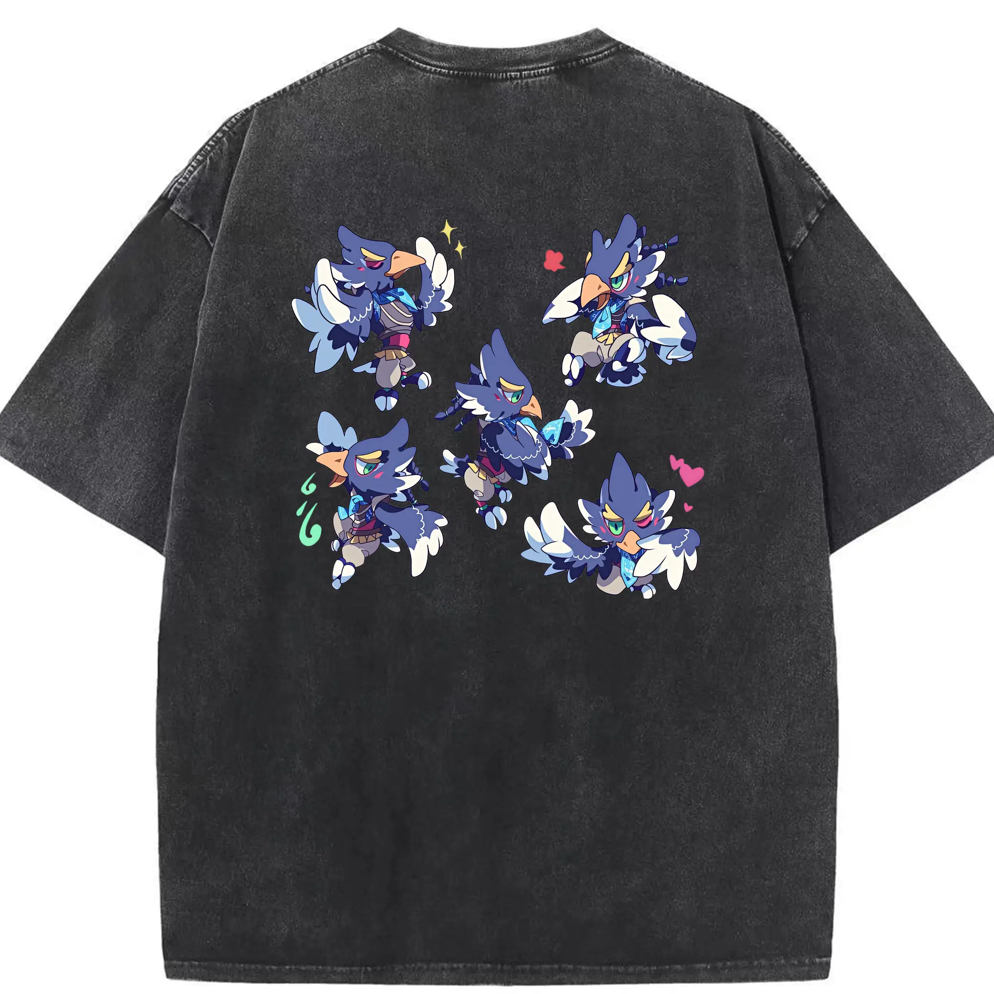 ゼルダの伝説 グッズ,Revali - 綿100％ ヴィンテージ風 半袖Tシャツ ・ 背面プリント ・ 柔らか肌触り ・ 通気性 快適 ・ スポーツ カジュアル 外出用