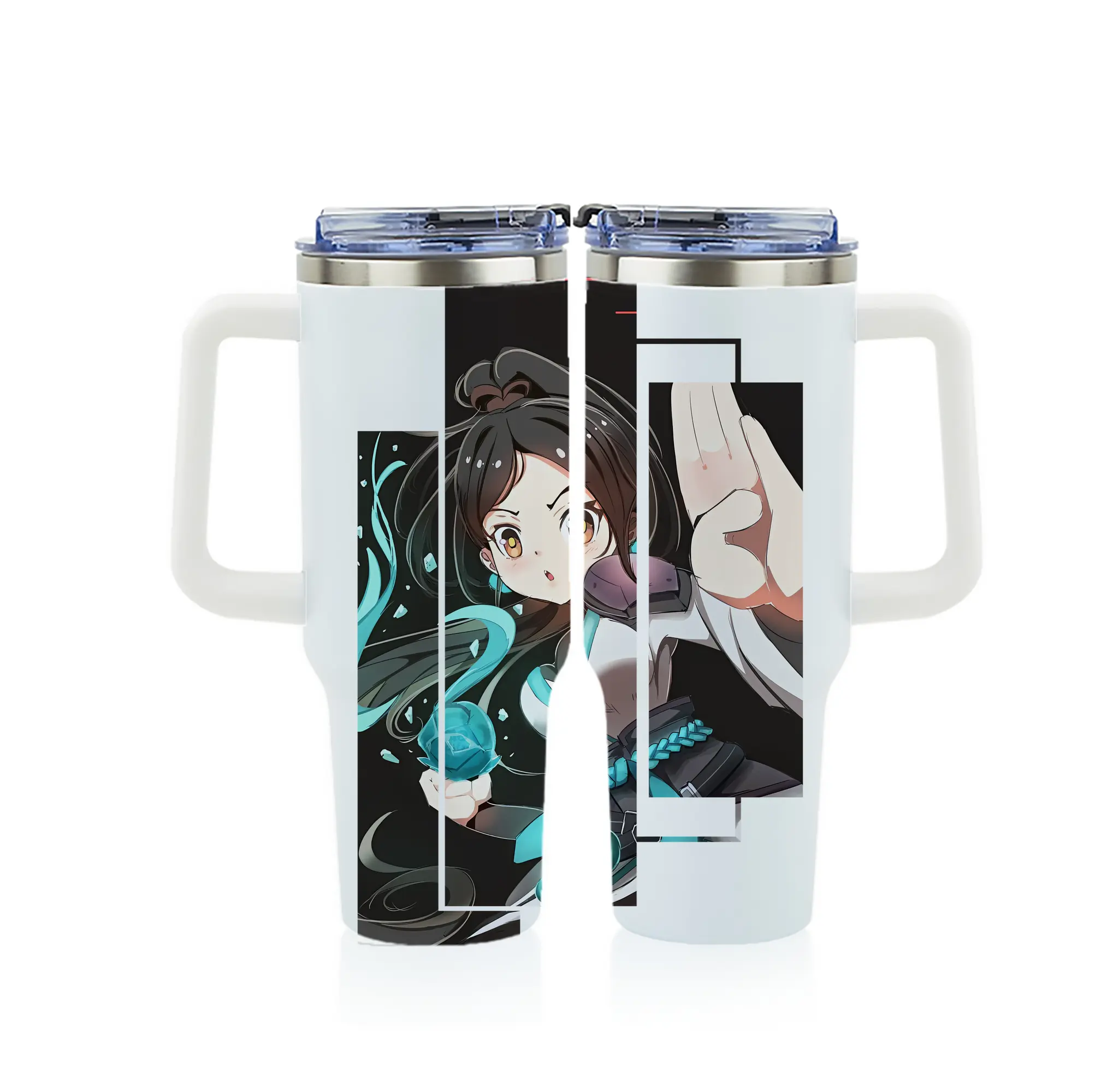 VALORANT グッズ,セージ - 1200mL フルプリント車用タンブラー ・ 304ステンレス 内側 ・ 201ステンレス 外側 ・ 保温 保冷 ・ 通勤 ドライブ アウトドア用