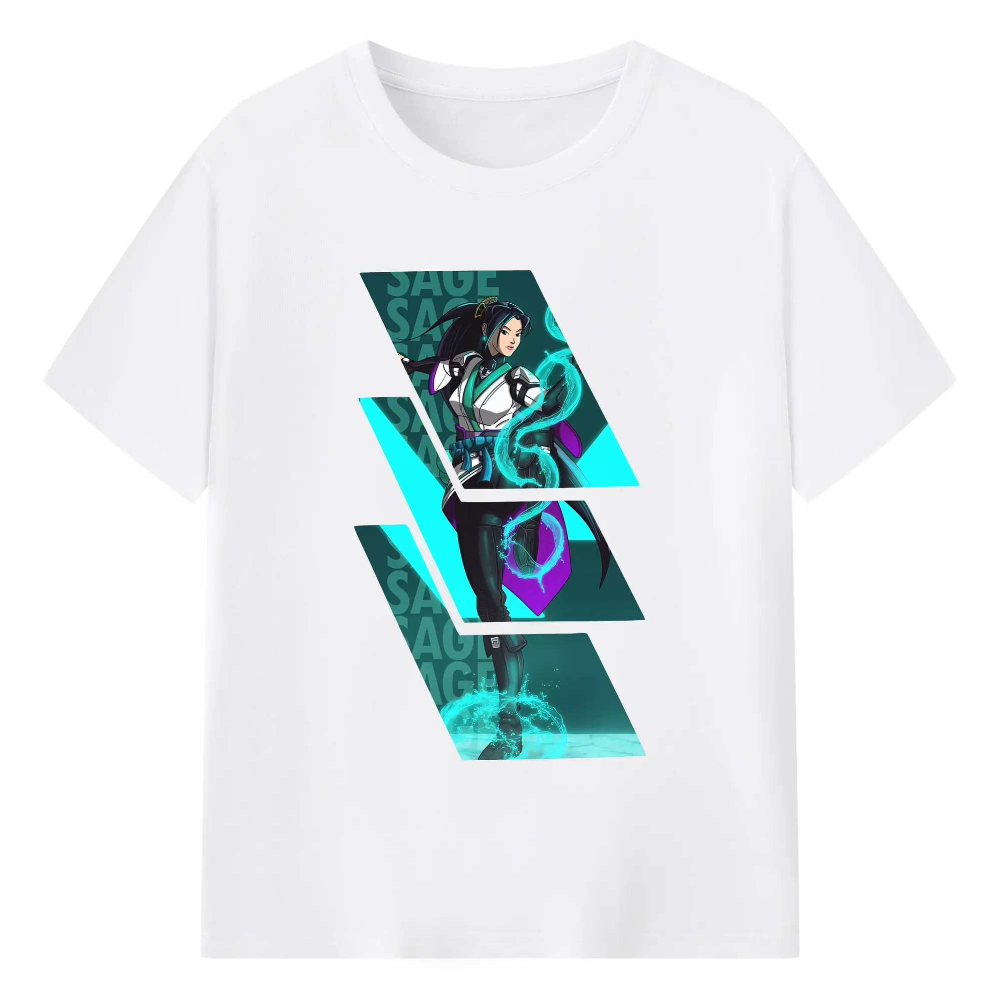 VALORANT グッズ,セージ - 綿100％ 半袖Tシャツ ・ フロントプリント ・ 快適 通気性 ・ 日常使い 散歩 スポーツ用