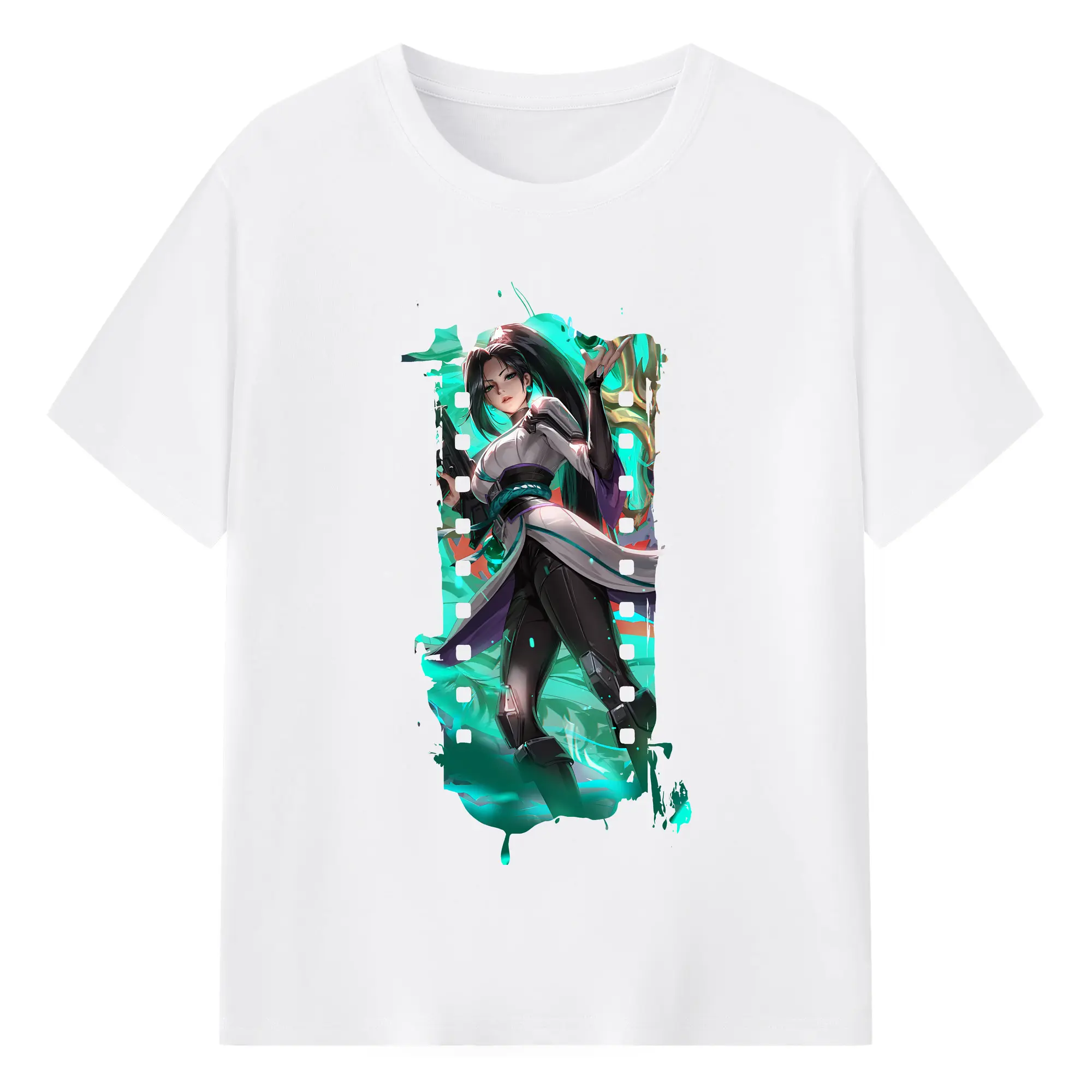 VALORANT グッズ,セージ - 綿100％ 半袖Tシャツ ・ フロントプリント ・ 快適 通気性 ・ 日常使い 散歩 スポーツ用