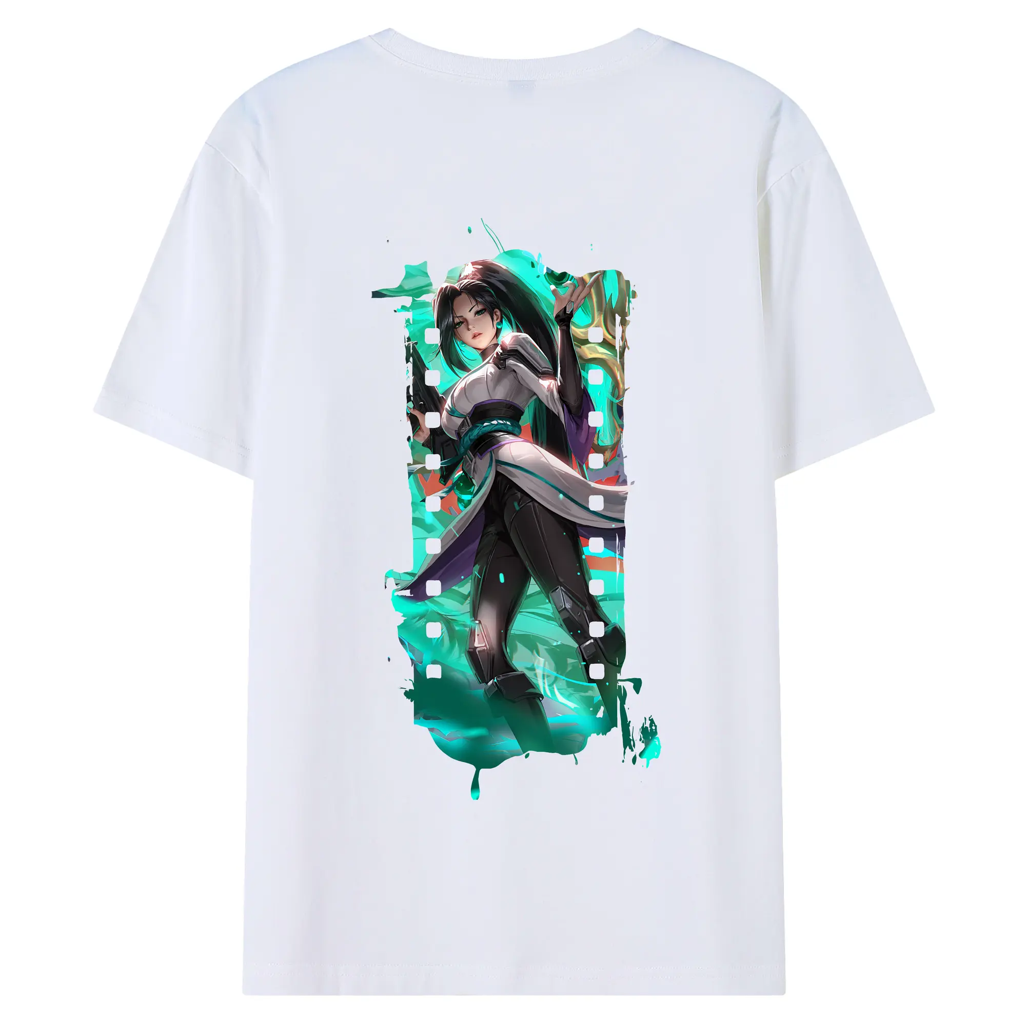 VALORANT グッズ,セージ - 綿100％ 半袖Tシャツ ・ バックプリント ・ 快適 通気性 ・ 日常使い 散歩 スポーツ用