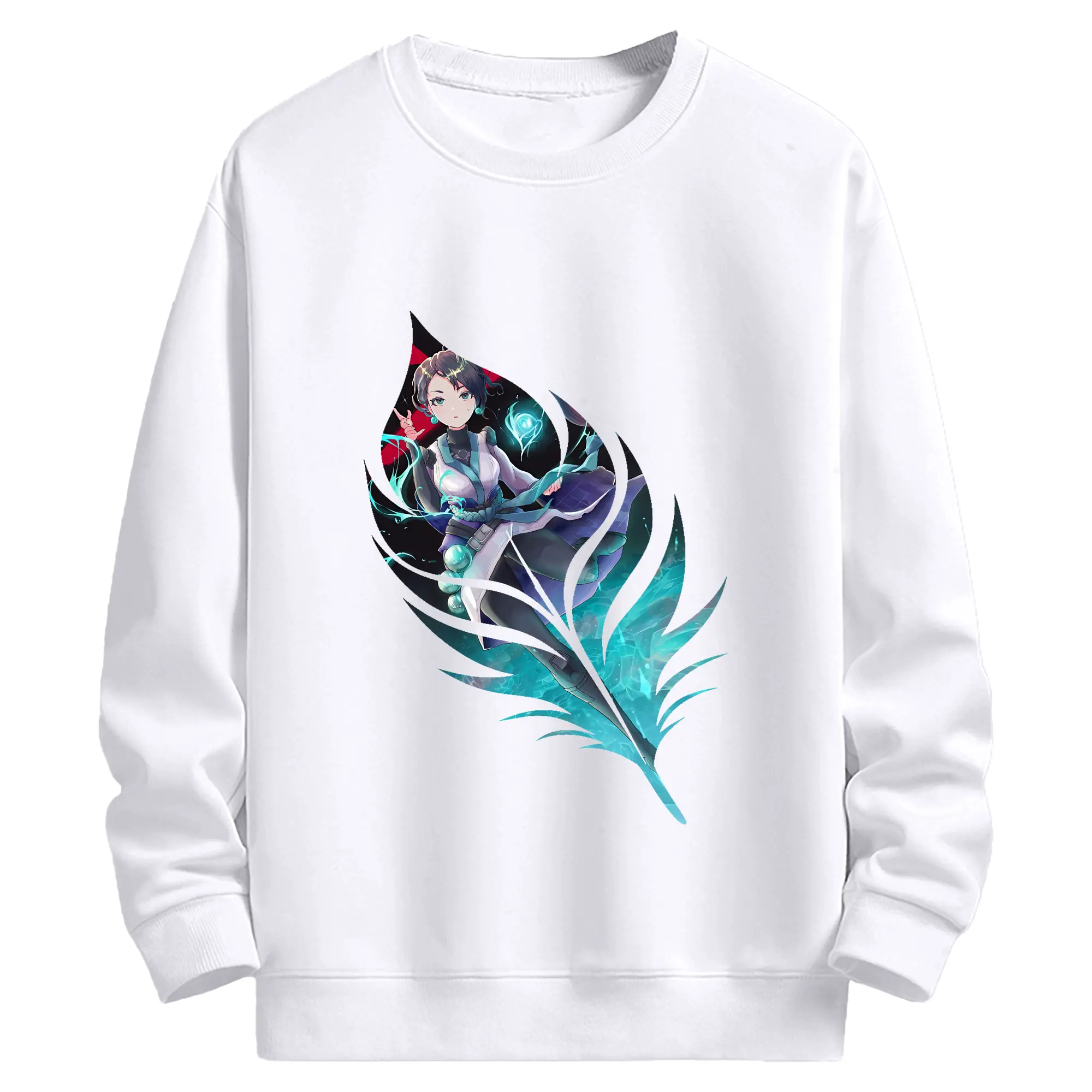 VALORANT グッズ,セージ - 高品質 クルーネック スウェット ・ コットン59％ ポリエステル41％ ・ ユニセックス 長袖 トレーナー ・ カジュアル デイリー スポーツ 散歩用