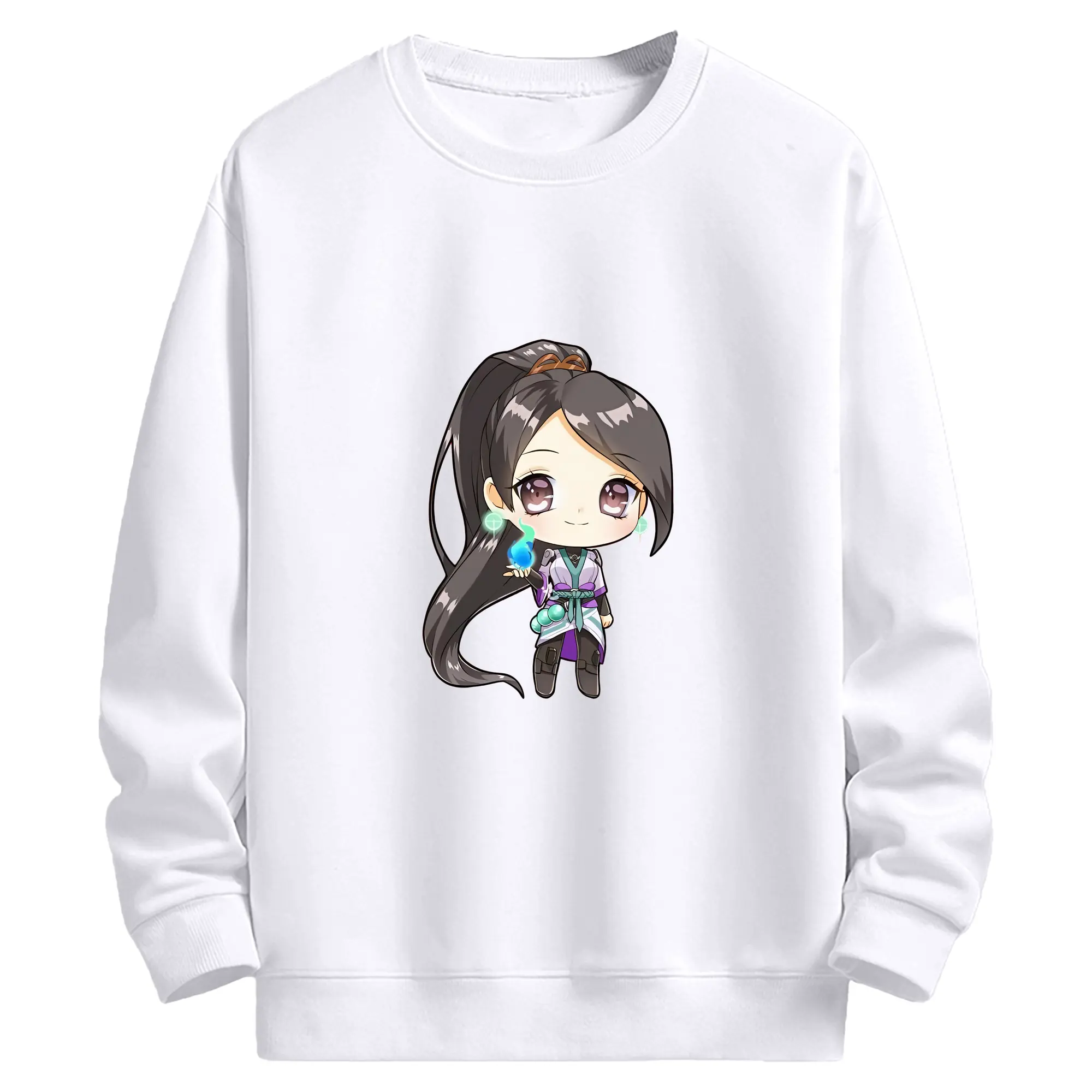 VALORANT グッズ,セージ - 高品質 クルーネック スウェット ・ コットン59％ ポリエステル41％ ・ ユニセックス 長袖 トレーナー ・ カジュアル デイリー スポーツ 散歩用