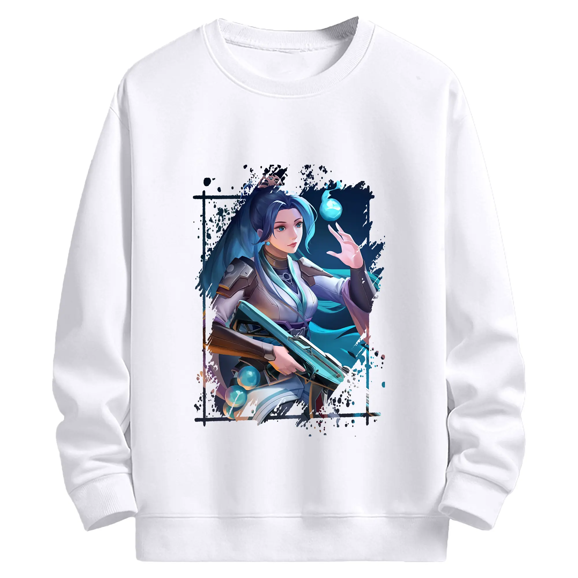 VALORANT グッズ,セージ - 高品質 クルーネック スウェット ・ コットン59％ ポリエステル41％ ・ ユニセックス 長袖 トレーナー ・ カジュアル デイリー スポーツ 散歩用