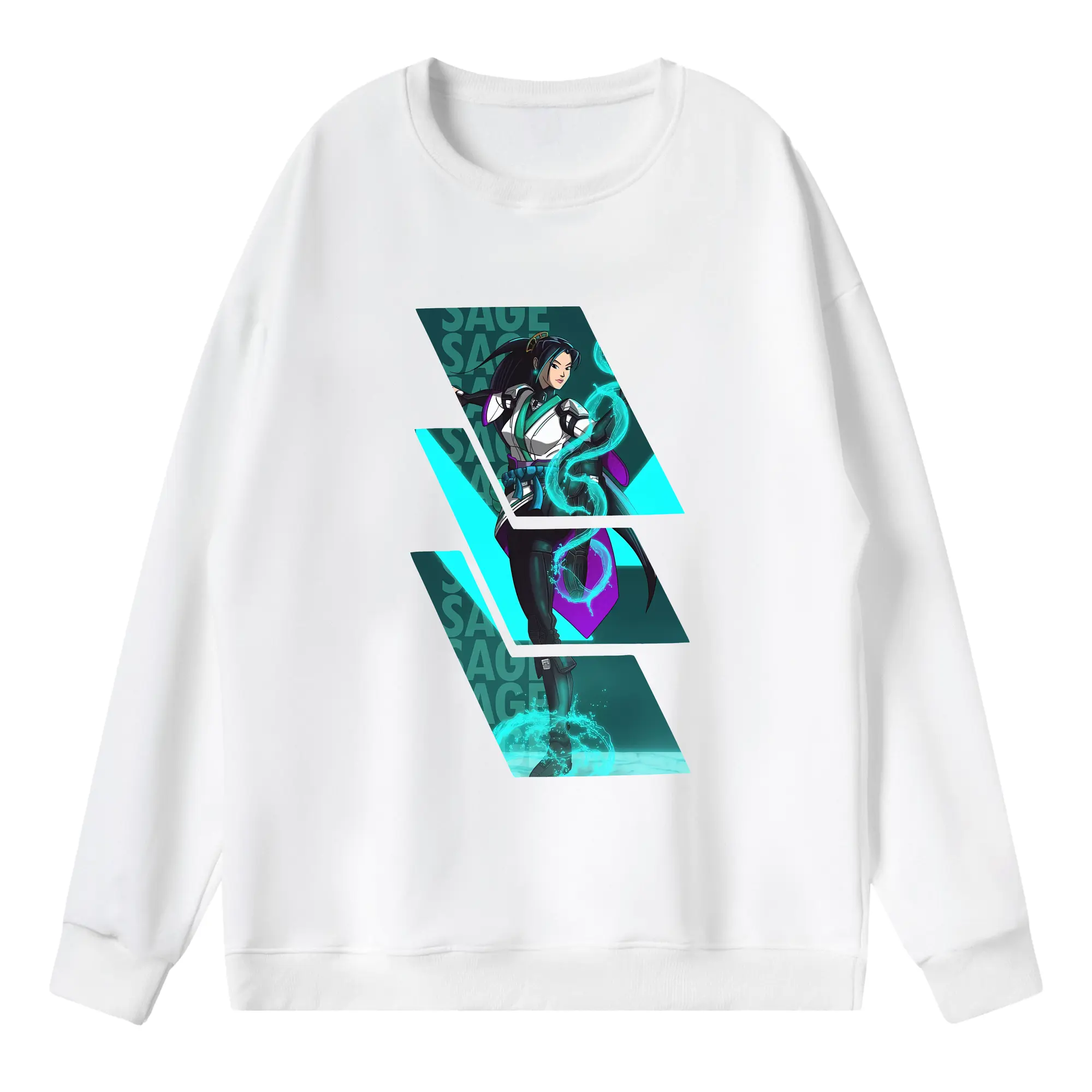 VALORANT グッズ,セージ - 薄手 クルーネック スウェット 裏毛260g · ポリエステル 春秋向け カジュアル 男女兼用 · トレーナー デイリー スポーツ 散歩に最適