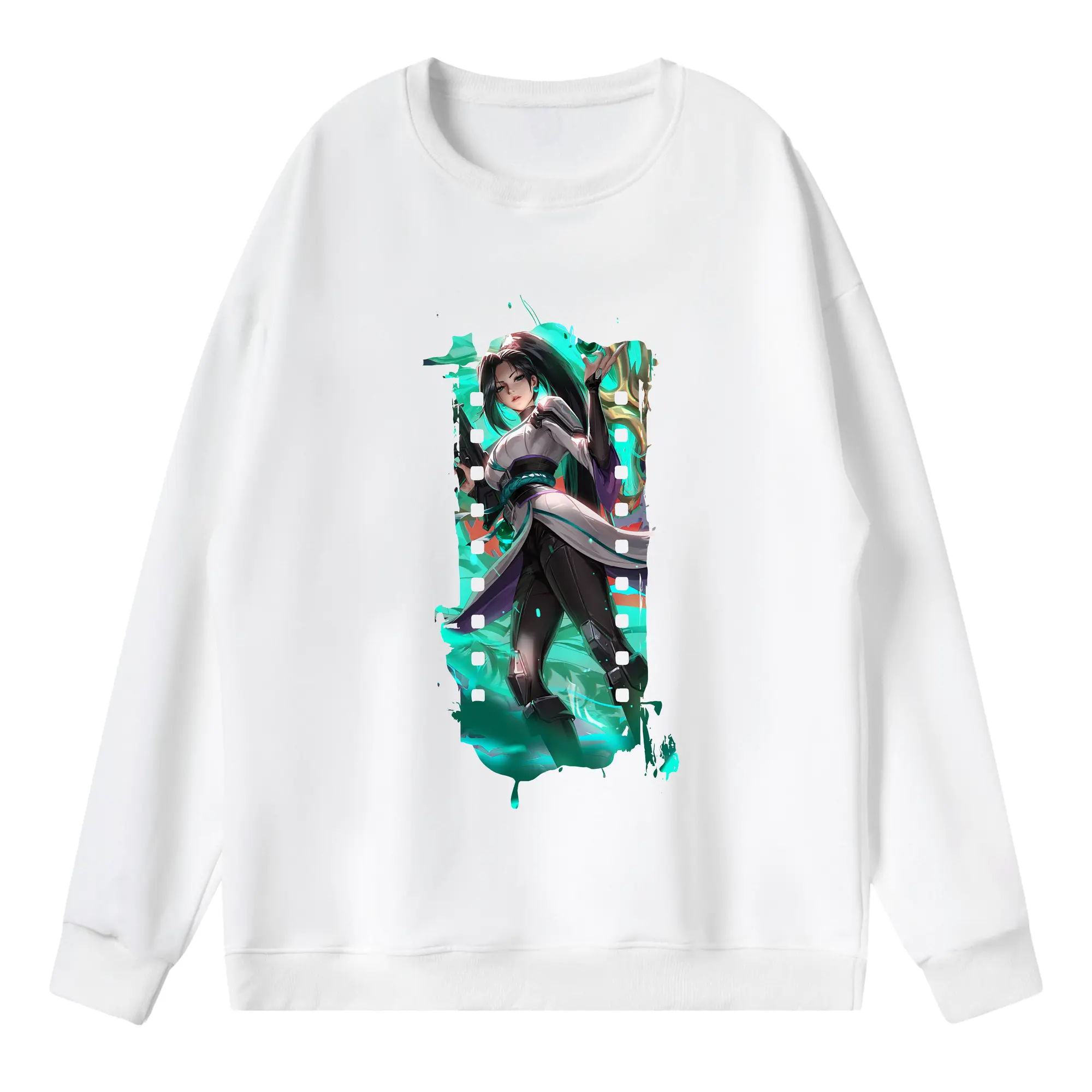 VALORANT グッズ,セージ - 薄手 クルーネック スウェット 裏毛260g · ポリエステル 春秋向け カジュアル 男女兼用 · トレーナー デイリー スポーツ 散歩に最適