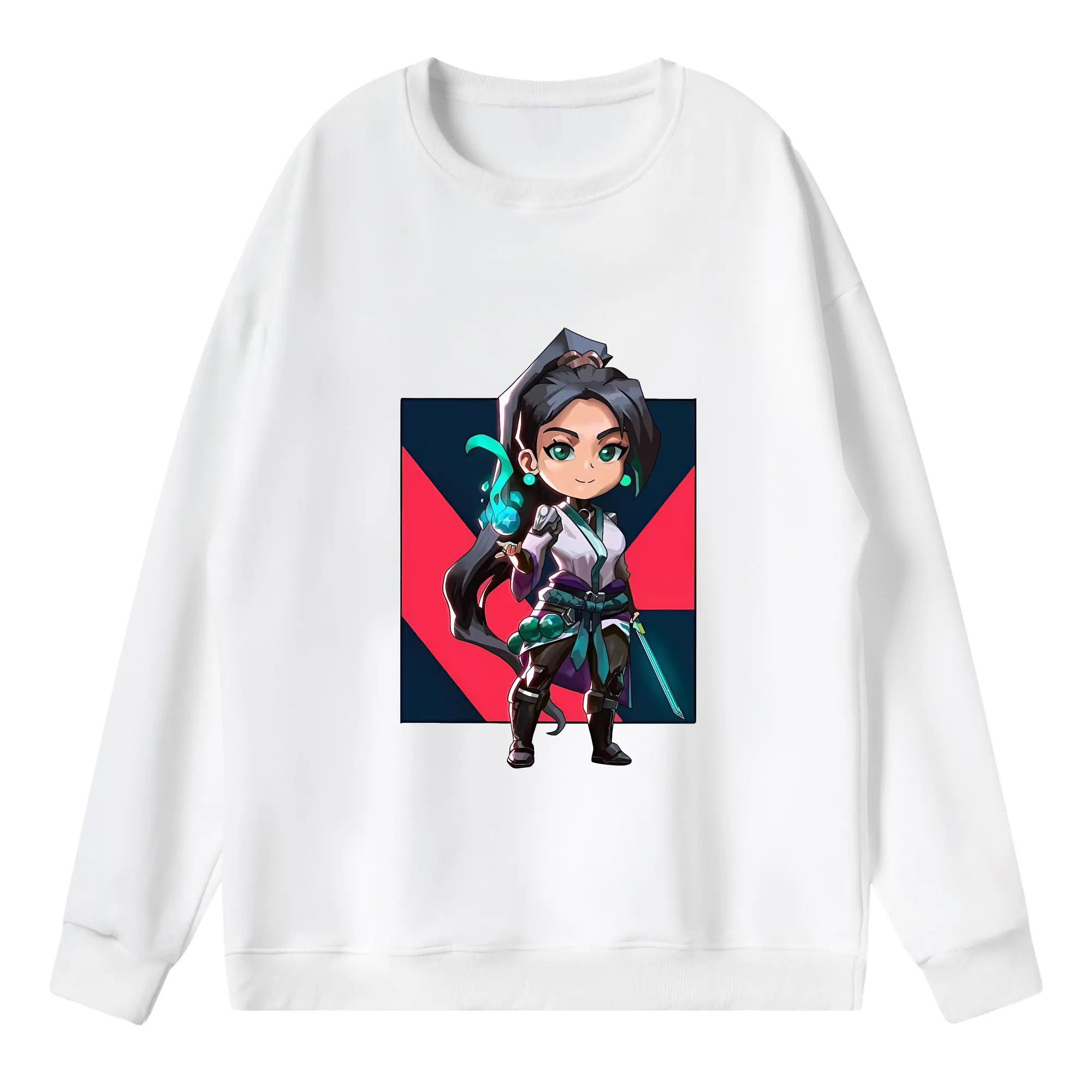 VALORANT グッズ,セージ - 薄手 クルーネック スウェット 裏毛260g · ポリエステル 春秋向け カジュアル 男女兼用 · トレーナー デイリー スポーツ 散歩に最適