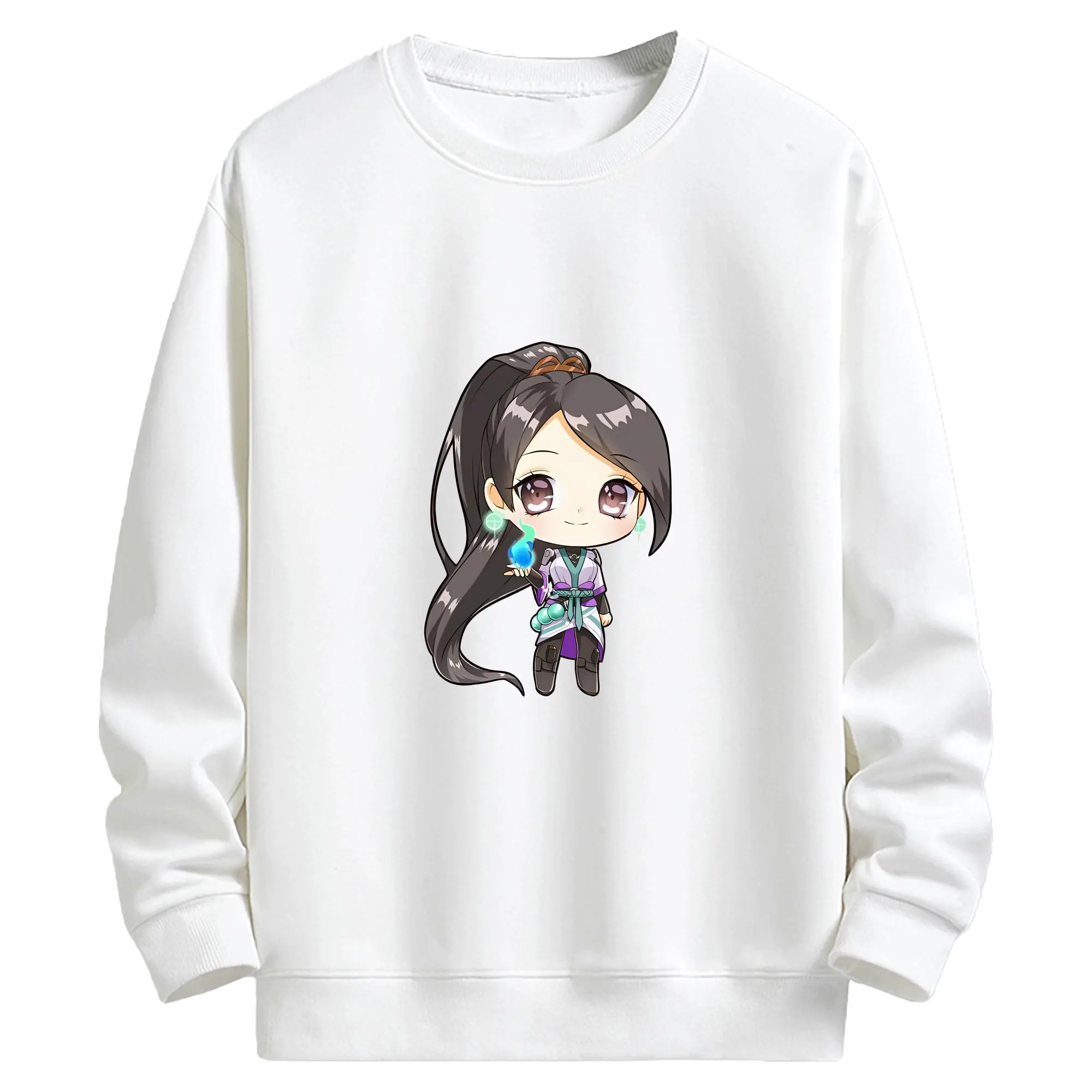 VALORANT グッズ,セージ - キッズ クルーネックスウェットシャツ ・ フロントプリント ・ 綿80％ ポリエステル20％ ・ 快適 通学 スポーツ 日常使い お散歩用