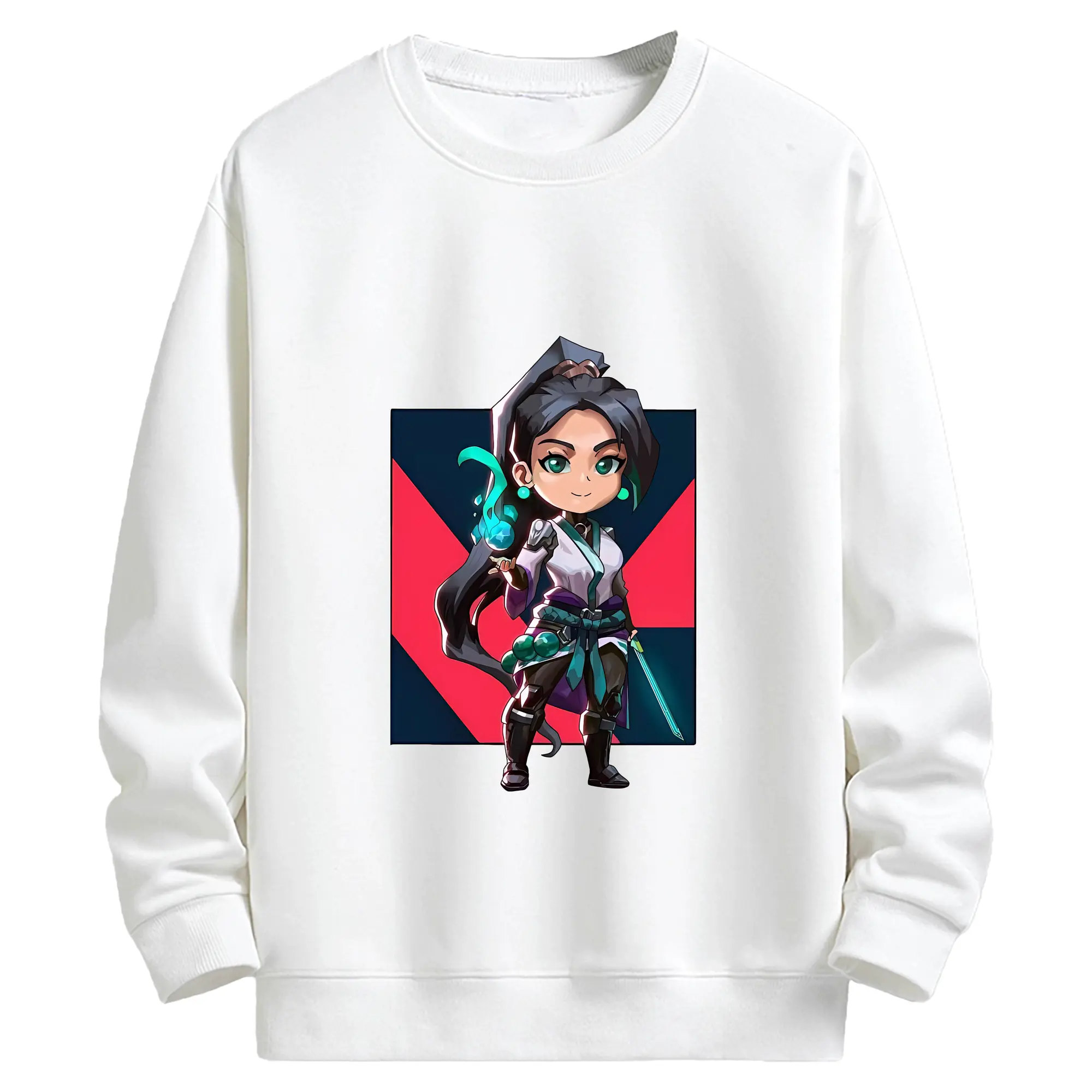 VALORANT グッズ,セージ - キッズ クルーネックスウェットシャツ ・ フロントプリント ・ 綿80％ ポリエステル20％ ・ 快適 通学 スポーツ 日常使い お散歩用