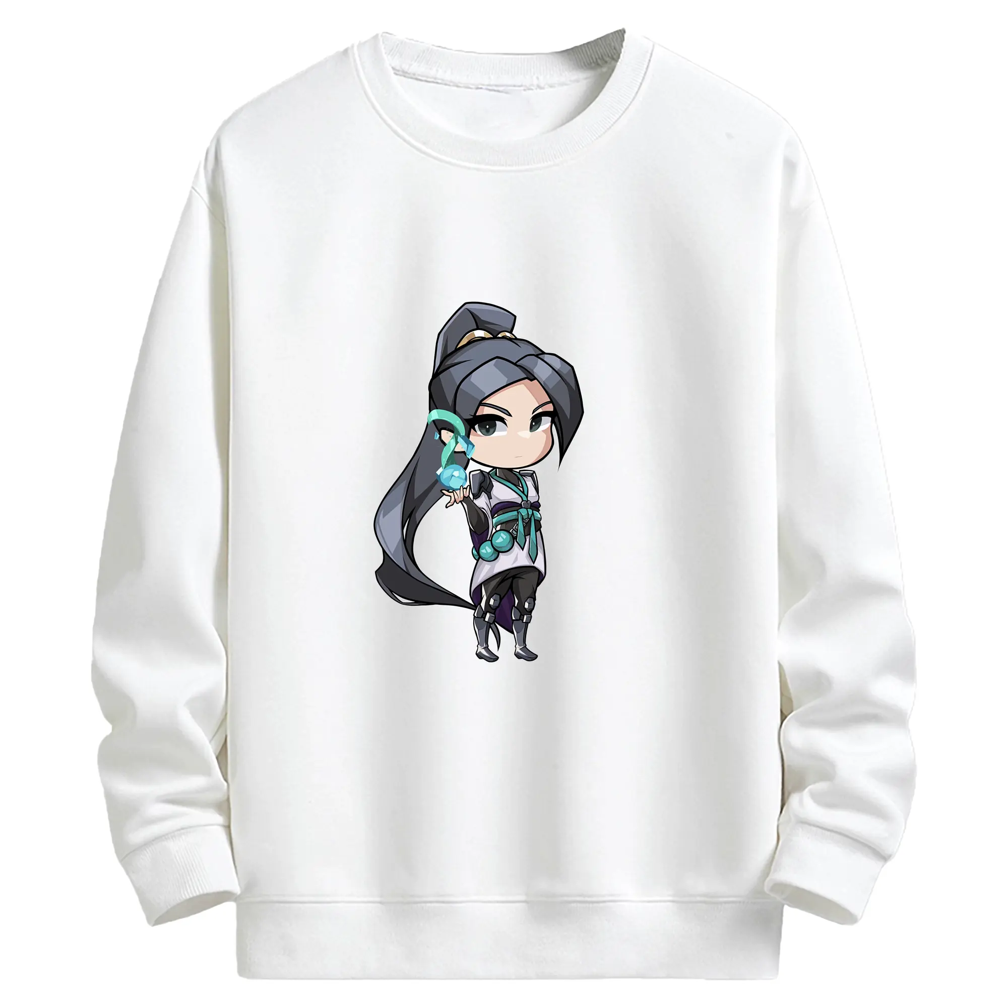 VALORANT グッズ,セージ - キッズ クルーネックスウェットシャツ ・ フロントプリント ・ 綿80％ ポリエステル20％ ・ 快適 通学 スポーツ 日常使い お散歩用