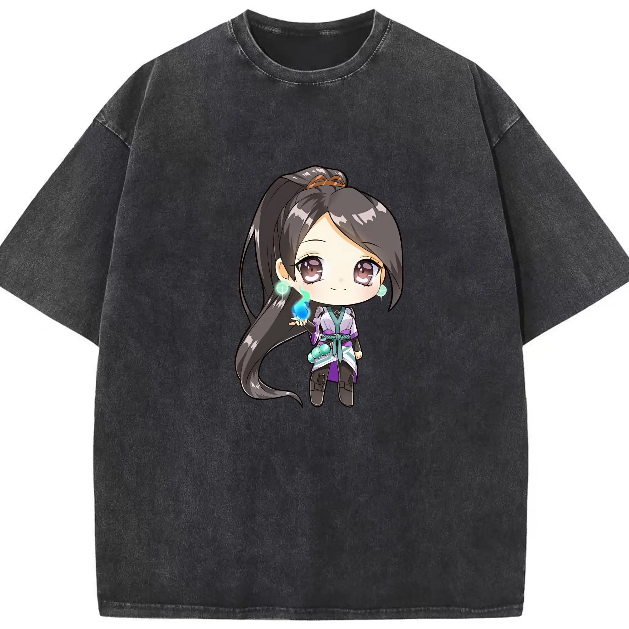 VALORANT グッズ,セージ - 綿100％ ヴィンテージ風 半袖Tシャツ ・ フロントプリント ・ 柔らか肌触り ・ 通気性 快適 ・ スポーツ カジュアル 外出用