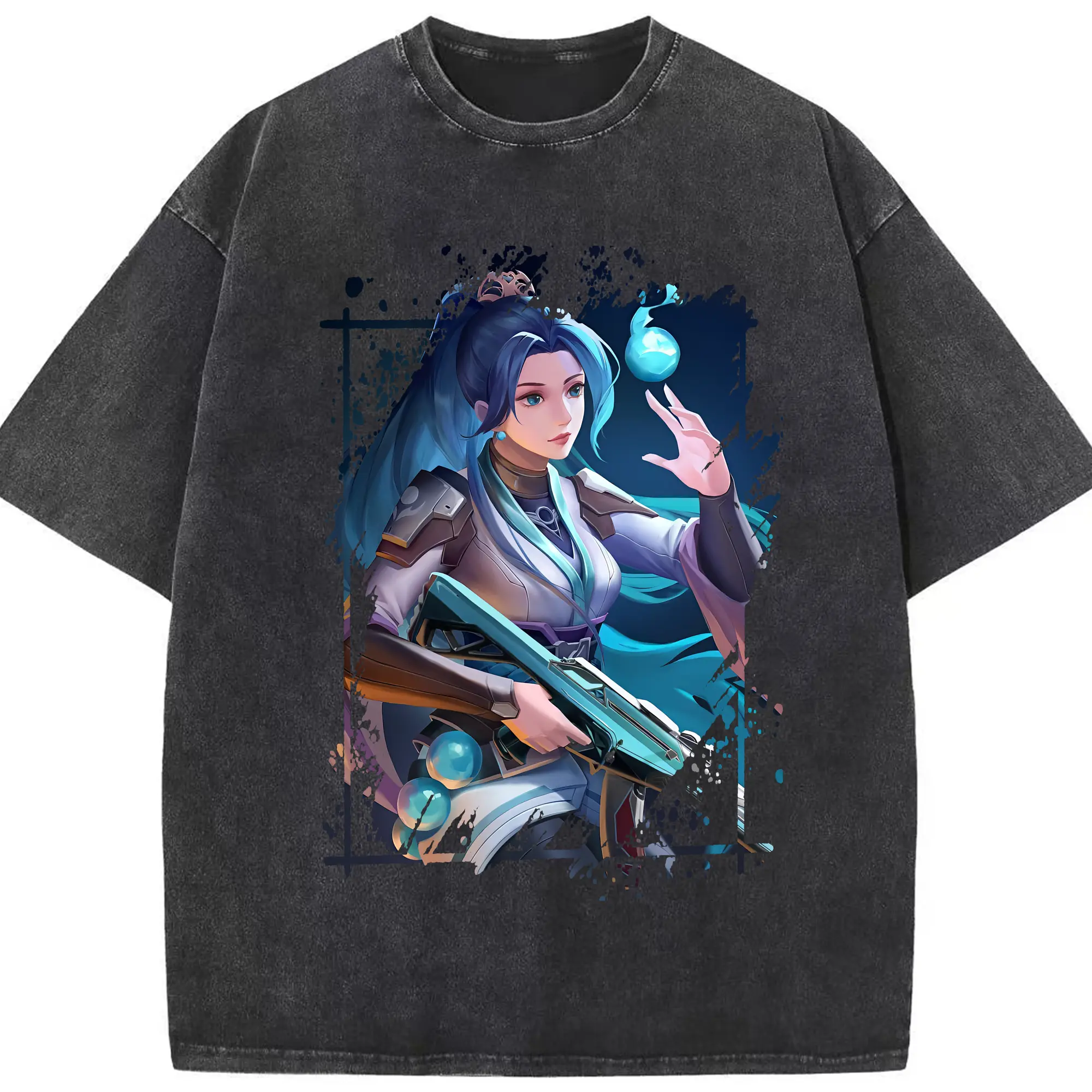 VALORANT グッズ,セージ - 綿100％ ヴィンテージ風 半袖Tシャツ ・ フロントプリント ・ 柔らか肌触り ・ 通気性 快適 ・ スポーツ カジュアル 外出用