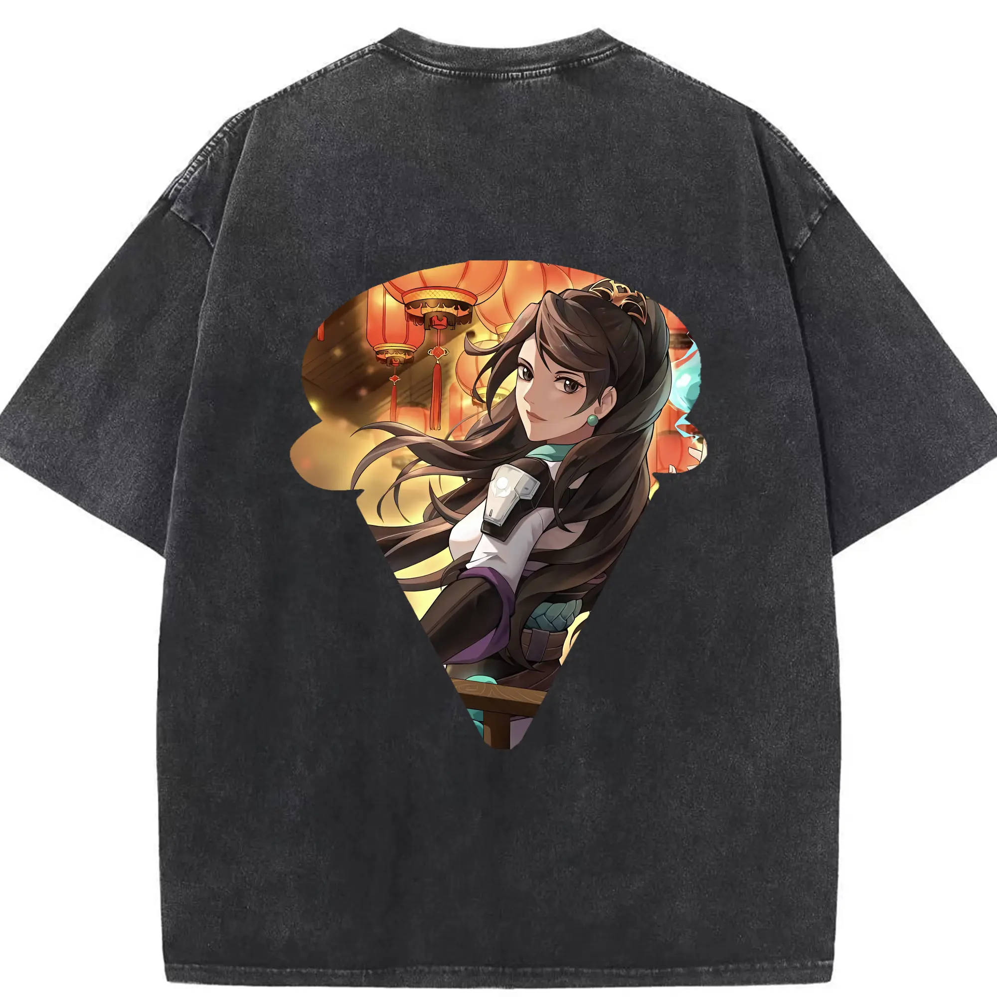 VALORANT グッズ,セージ - 綿100％ ヴィンテージ風 半袖Tシャツ ・ 背面プリント ・ 柔らか肌触り ・ 通気性 快適 ・ スポーツ カジュアル 外出用