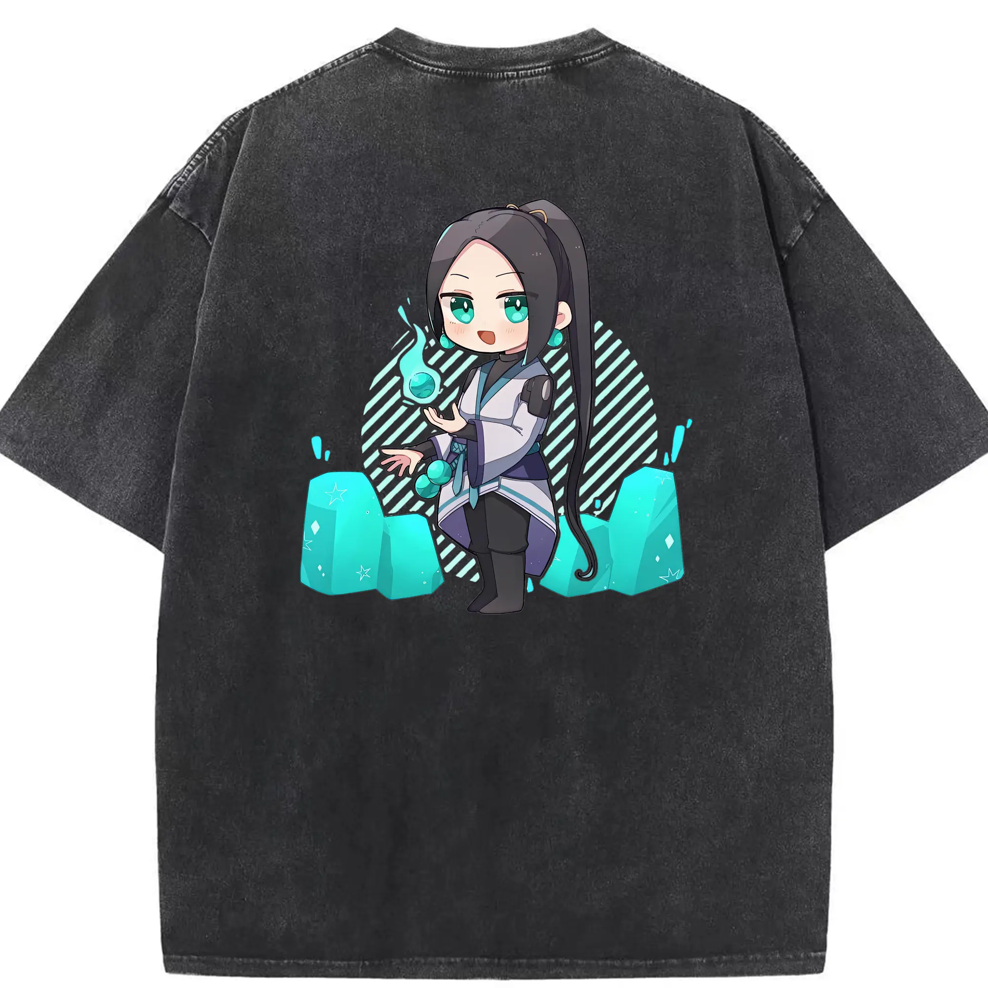 VALORANT グッズ,セージ - 綿100％ ヴィンテージ風 半袖Tシャツ ・ 背面プリント ・ 柔らか肌触り ・ 通気性 快適 ・ スポーツ カジュアル 外出用