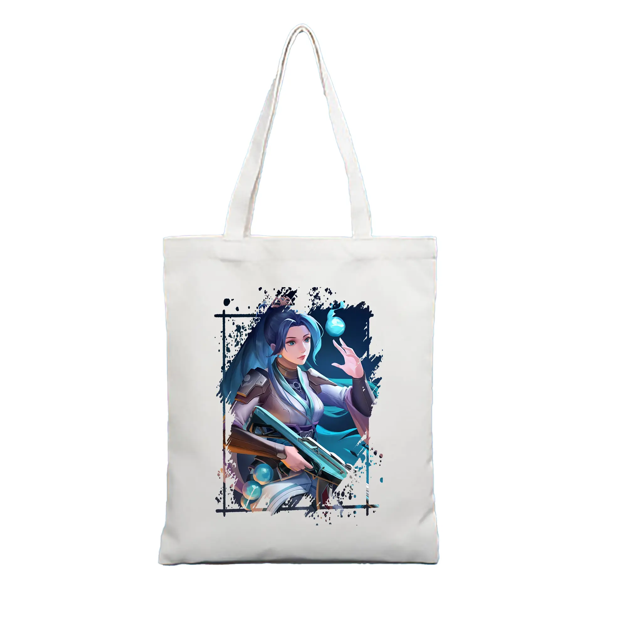 VALORANT グッズ,セージ - 縦型キャンバス手提げバッグ（トートバッグ） ・ キャンバス素材 ・ ショッピング用 ・ 軽量 丈夫 お手入れ簡単