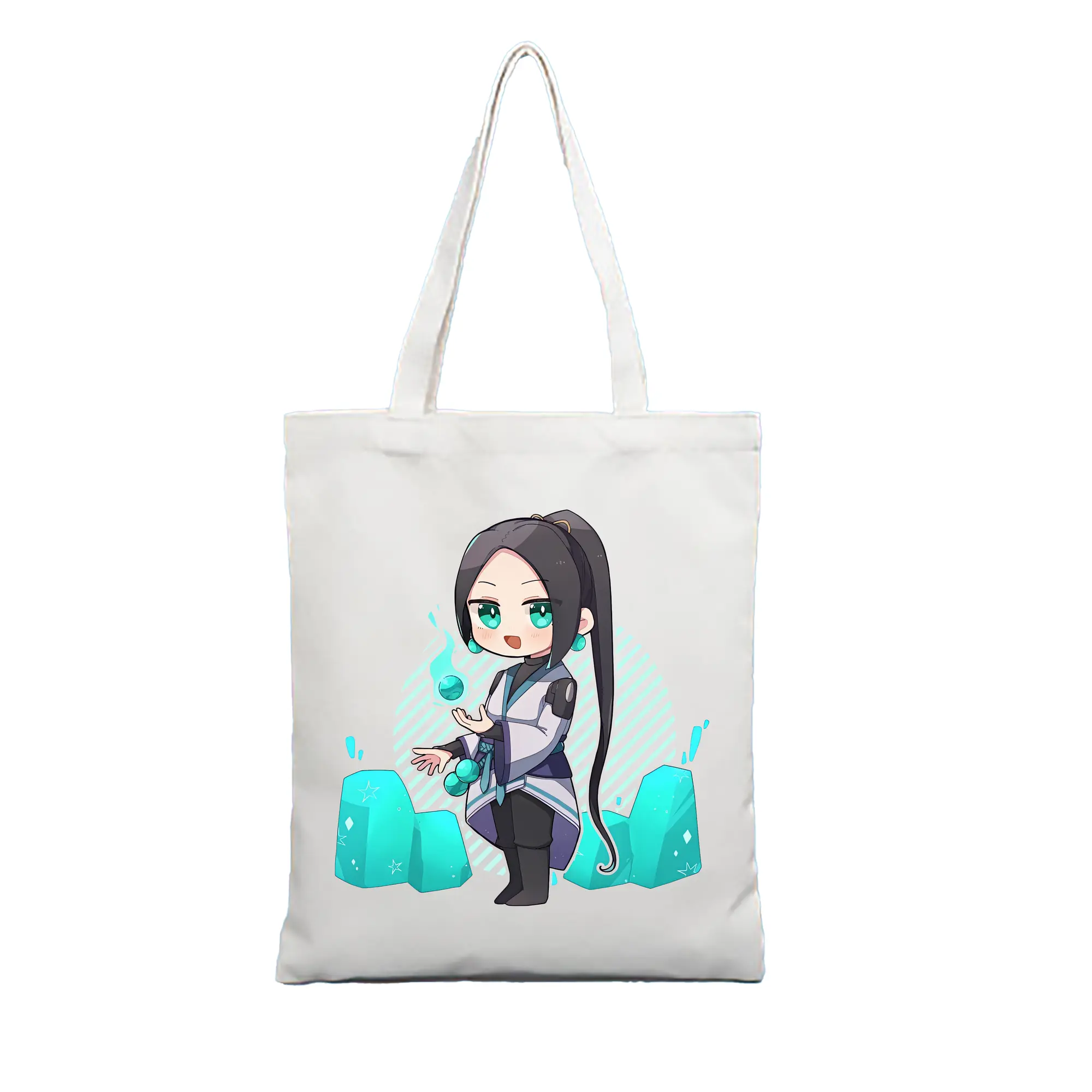 VALORANT グッズ,セージ - 縦型キャンバス手提げバッグ（トートバッグ） ・ キャンバス素材 ・ ショッピング用 ・ 軽量 丈夫 お手入れ簡単