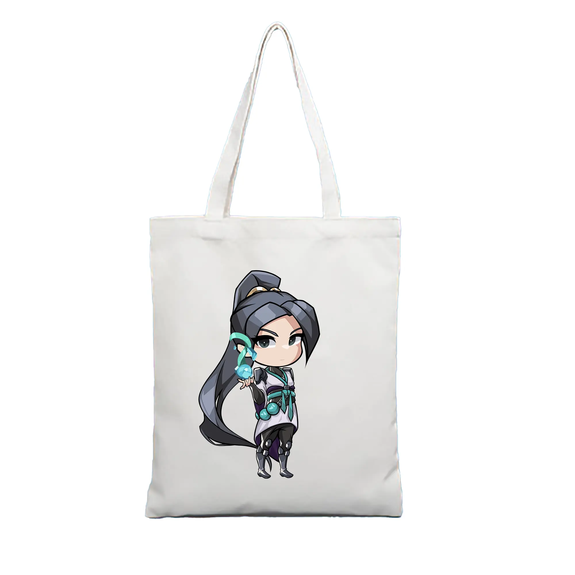 VALORANT グッズ,セージ - 縦型キャンバス手提げバッグ（トートバッグ） ・ キャンバス素材 ・ ショッピング用 ・ 軽量 丈夫 お手入れ簡単