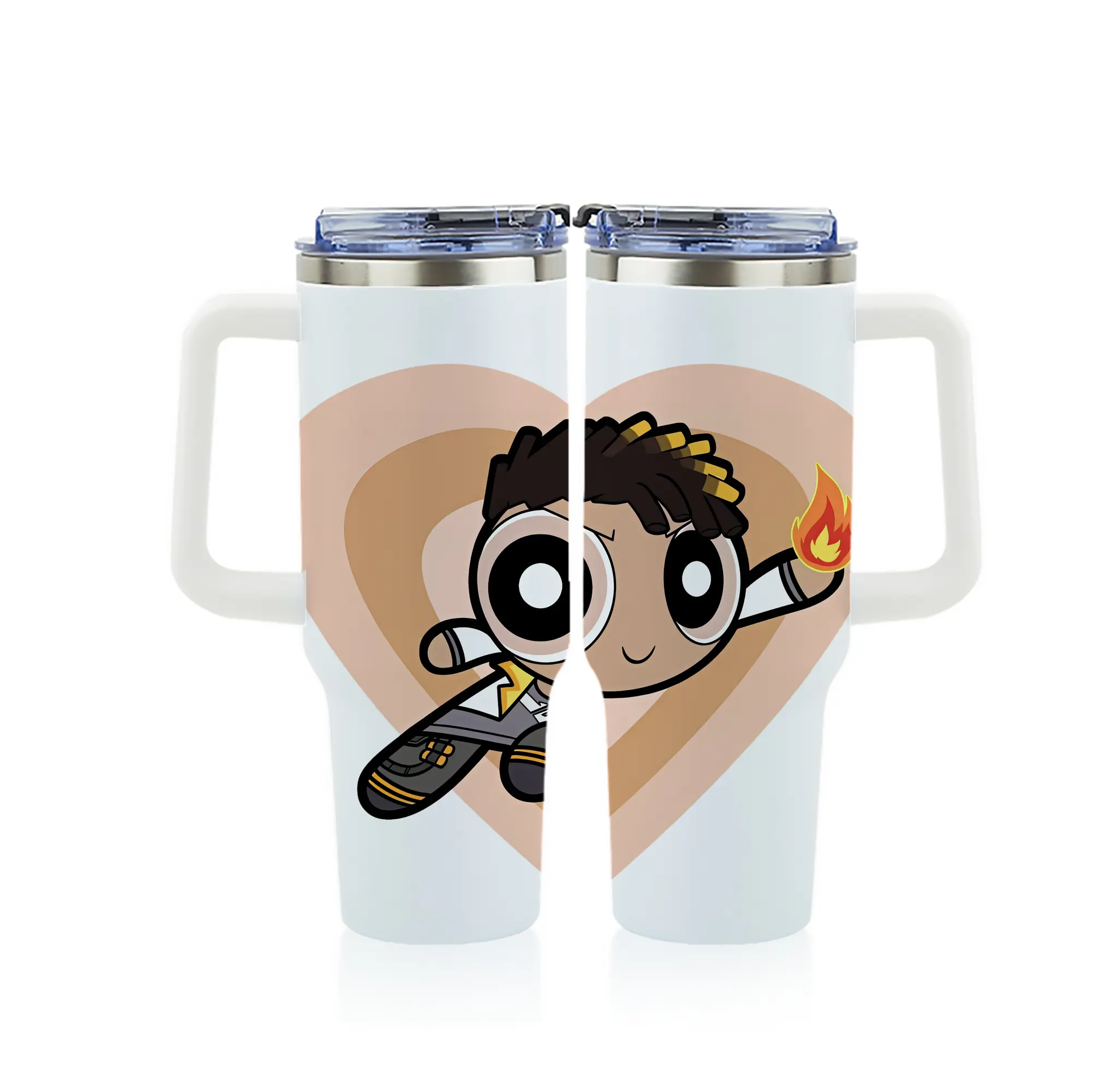 VALORANT グッズ,フェニックス - 1200mL フルプリント車用タンブラー ・ 304ステンレス 内側 ・ 201ステンレス 外側 ・ 保温 保冷 ・ 通勤 ドライブ アウトドア用