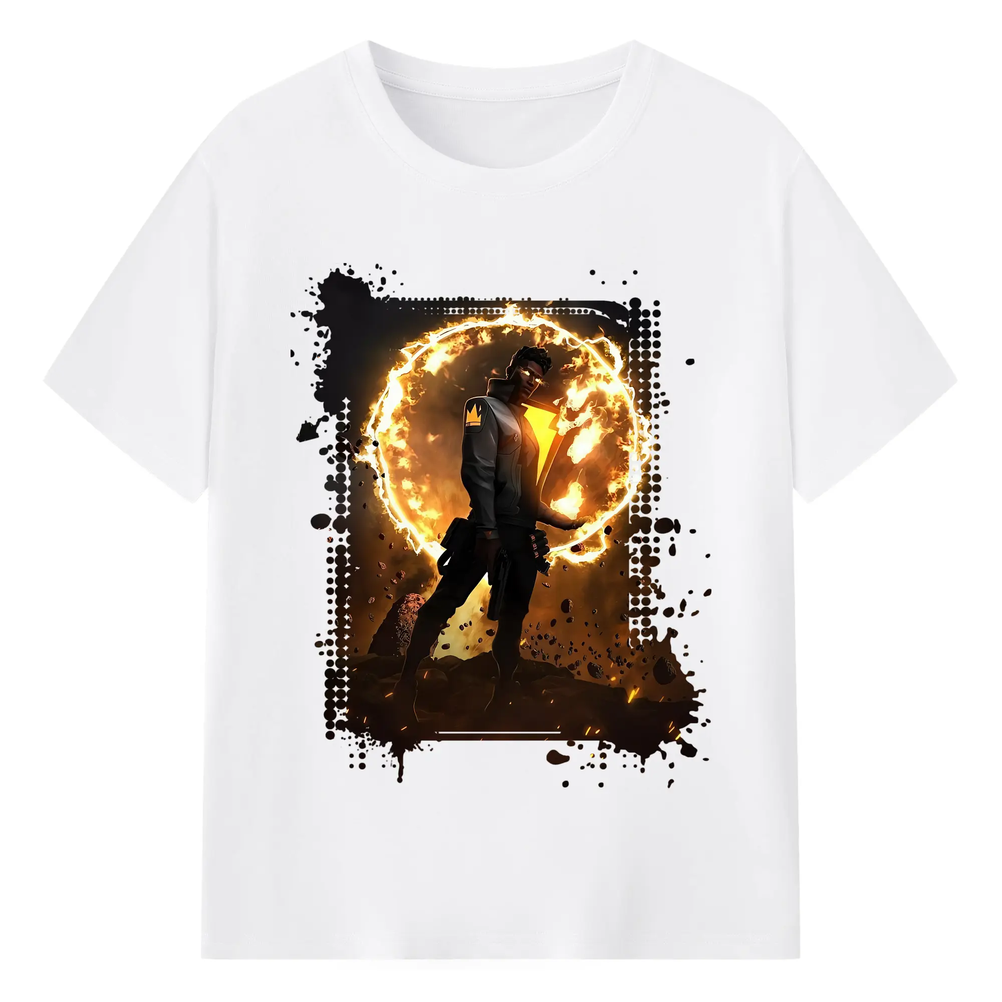 VALORANT グッズ,フェニックス - 綿100％ 半袖Tシャツ ・ フロントプリント ・ 快適 通気性 ・ 日常使い 散歩 スポーツ用