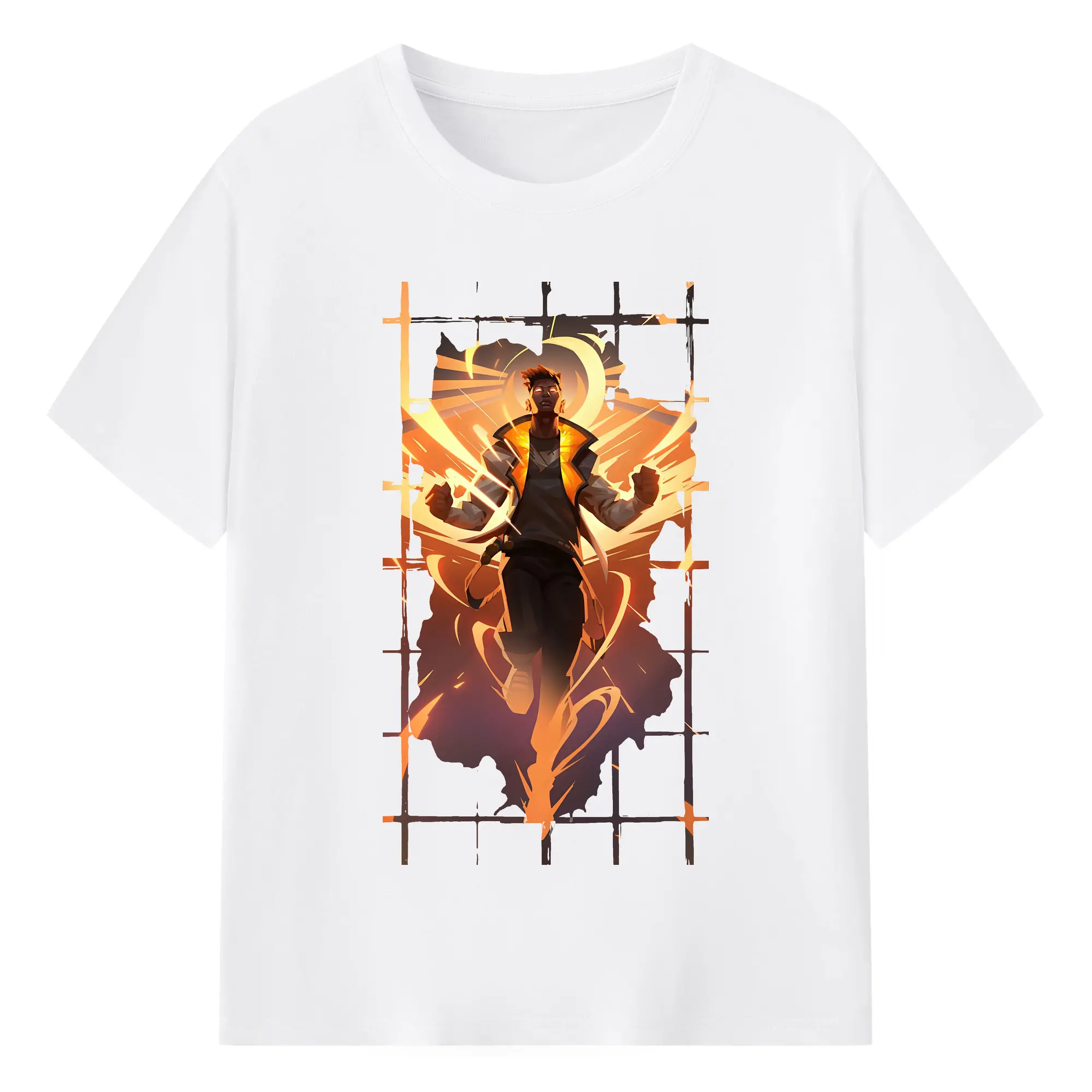 VALORANT グッズ,フェニックス - 綿100％ 半袖Tシャツ ・ フロントプリント ・ 快適 通気性 ・ 日常使い 散歩 スポーツ用