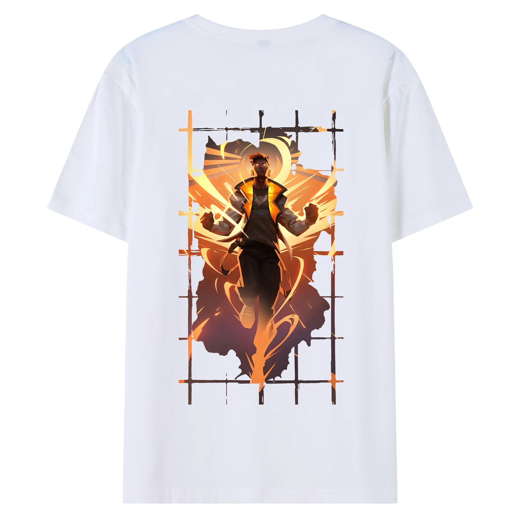 VALORANT グッズ,フェニックス - 綿100％ 半袖Tシャツ ・ バックプリント ・ 快適 通気性 ・ 日常使い 散歩 スポーツ用