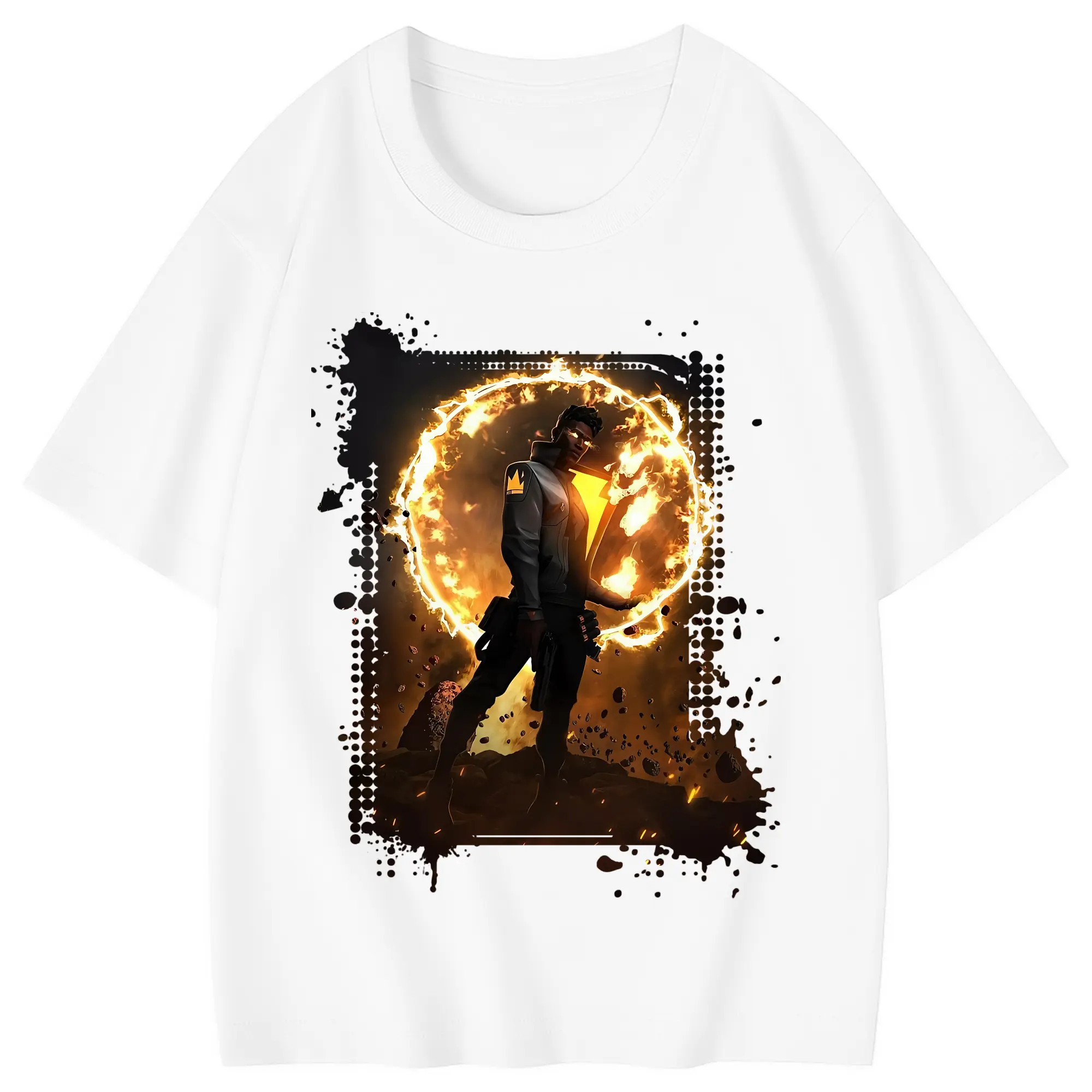 VALORANT グッズ,フェニックス - 綿100％ キッズTシャツ ・ フロントプリント ・ 快適 通気性 ・ スポーツ カジュアル 散歩用