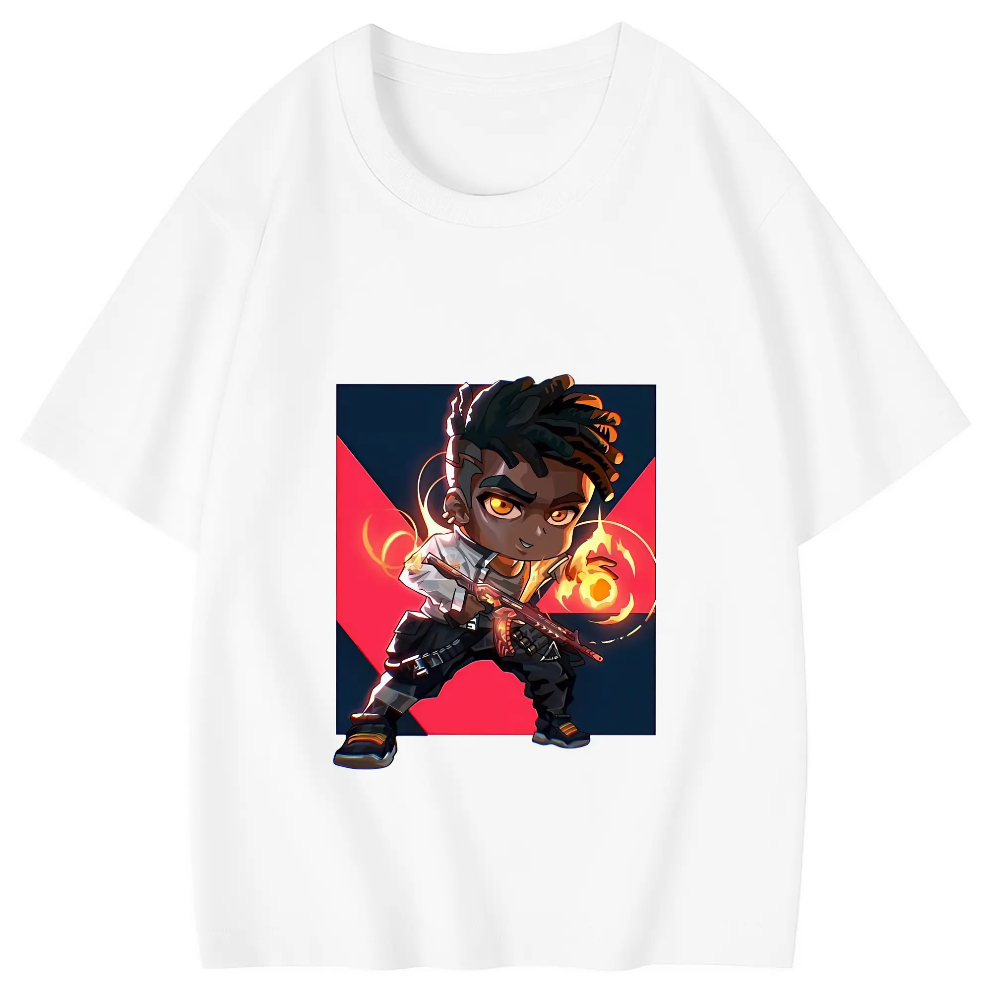 VALORANT グッズ,フェニックス - 綿100％ キッズTシャツ ・ フロントプリント ・ 快適 通気性 ・ スポーツ カジュアル 散歩用