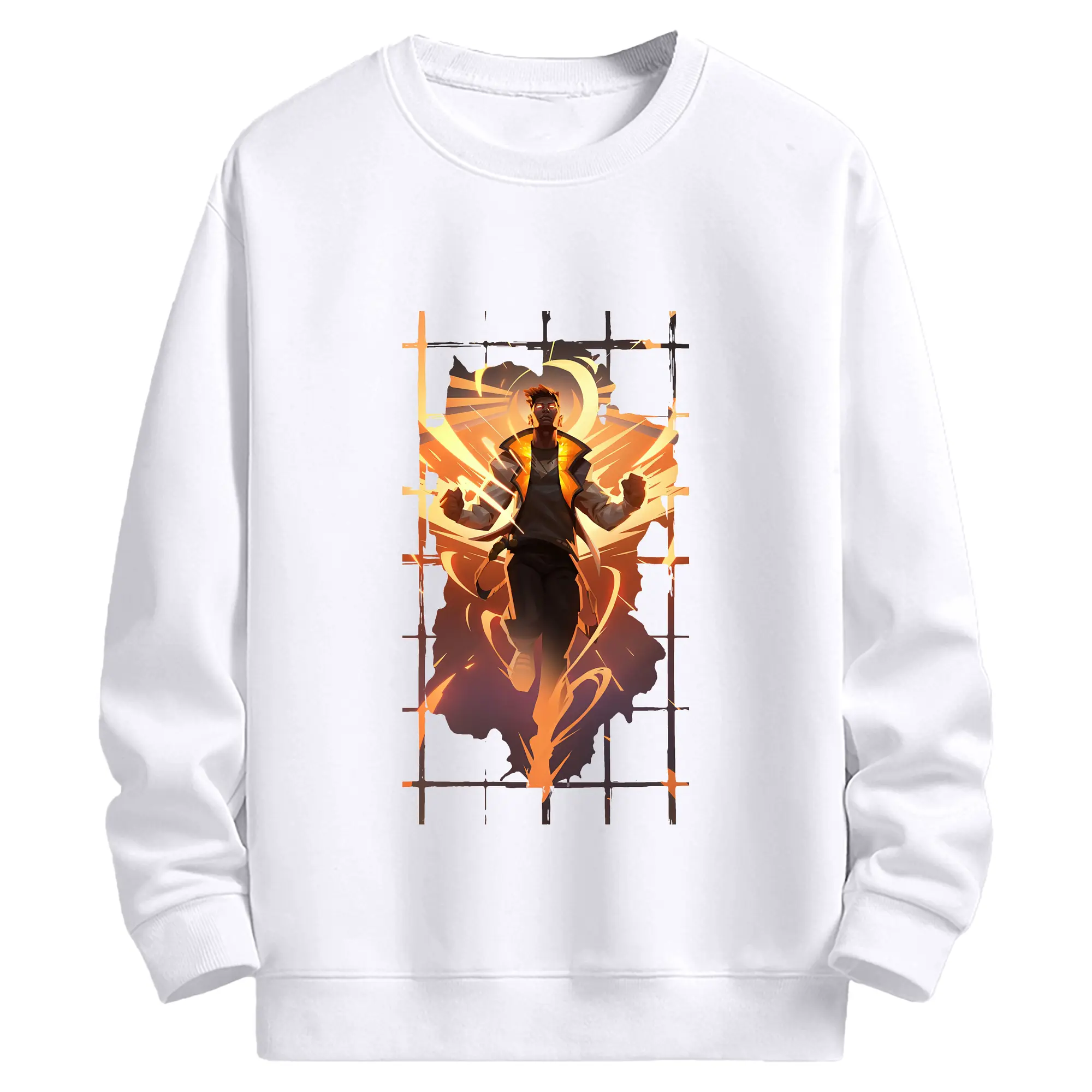 VALORANT グッズ,フェニックス - 高品質 クルーネック スウェット ・ コットン59％ ポリエステル41％ ・ ユニセックス 長袖 トレーナー ・ カジュアル デイリー スポーツ 散歩用