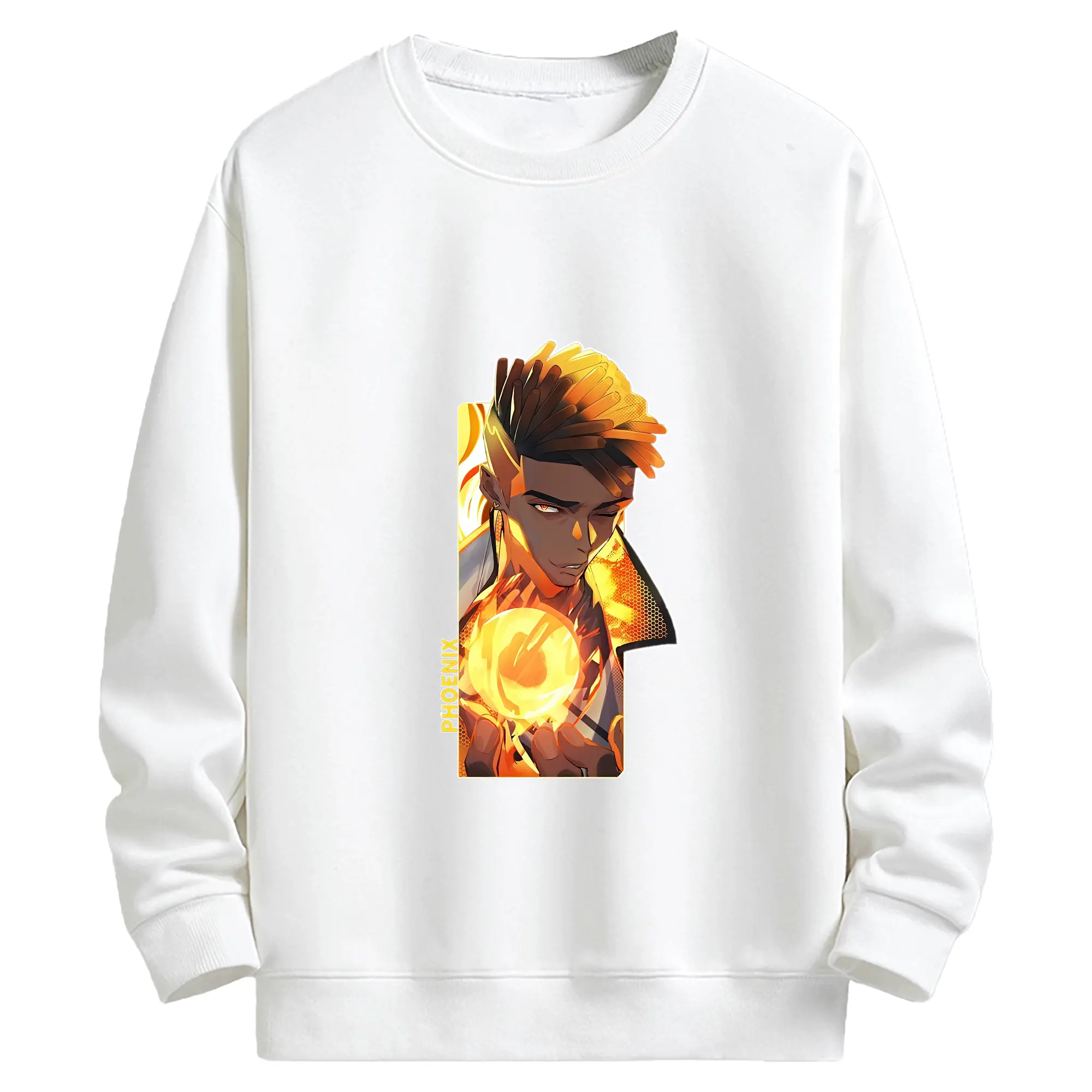 VALORANT グッズ,フェニックス - キッズ クルーネックスウェットシャツ ・ フロントプリント ・ 綿80％ ポリエステル20％ ・ 快適 通学 スポーツ 日常使い お散歩用