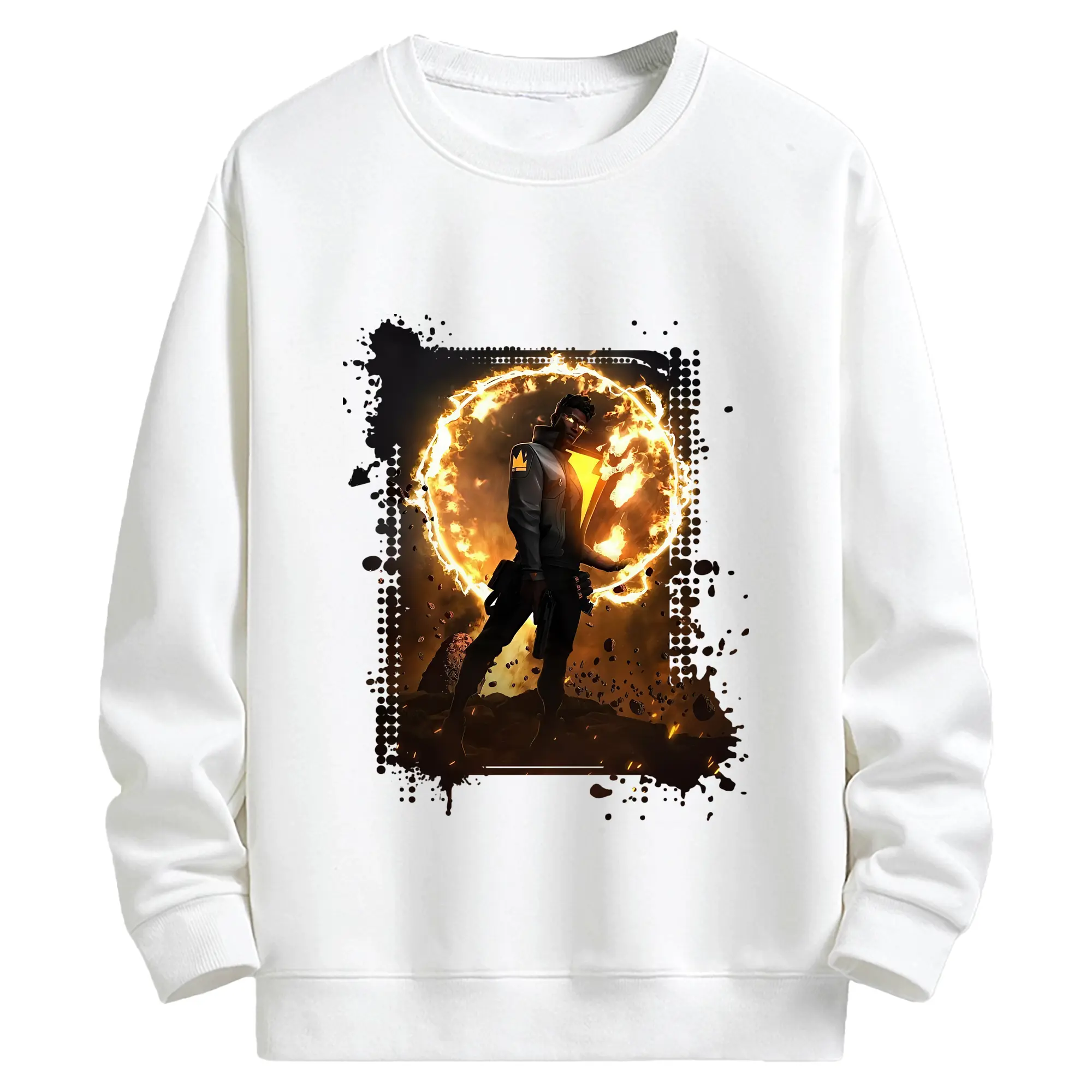 VALORANT グッズ,フェニックス - キッズ クルーネックスウェットシャツ ・ フロントプリント ・ 綿80％ ポリエステル20％ ・ 快適 通学 スポーツ 日常使い お散歩用