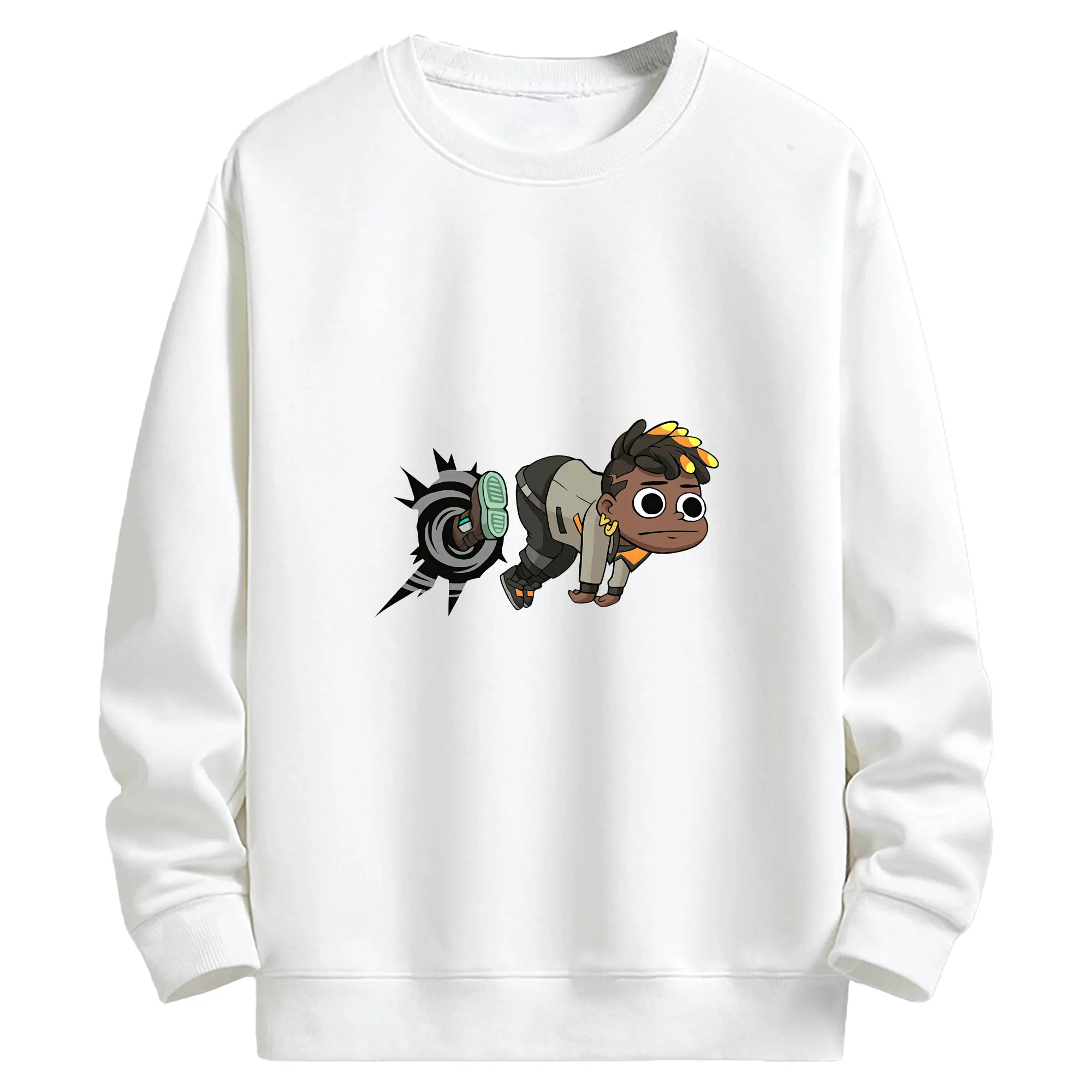 VALORANT グッズ,フェニックス - キッズ クルーネックスウェットシャツ ・ フロントプリント ・ 綿80％ ポリエステル20％ ・ 快適 通学 スポーツ 日常使い お散歩用