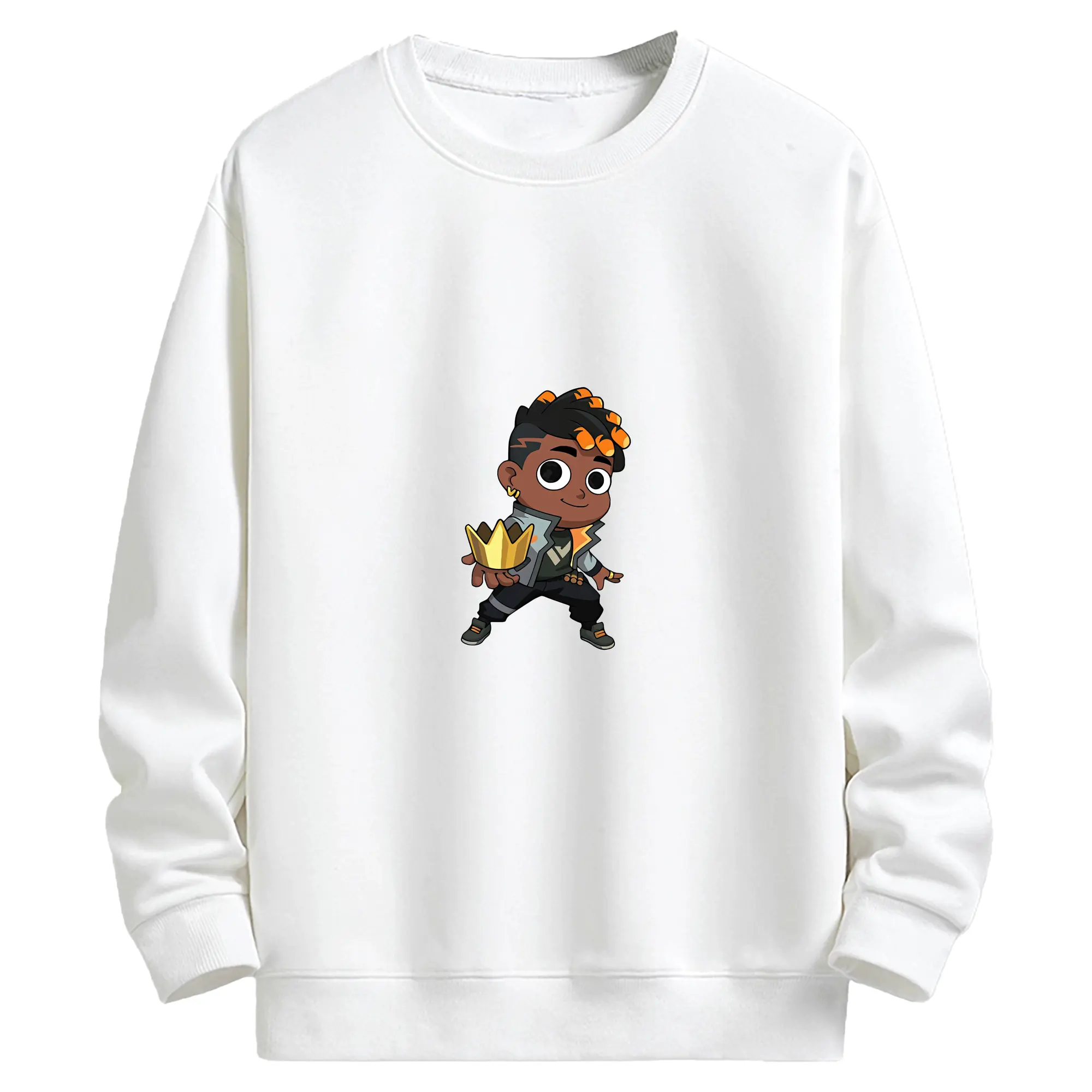 VALORANT グッズ,フェニックス - キッズ クルーネックスウェットシャツ ・ フロントプリント ・ 綿80％ ポリエステル20％ ・ 快適 通学 スポーツ 日常使い お散歩用