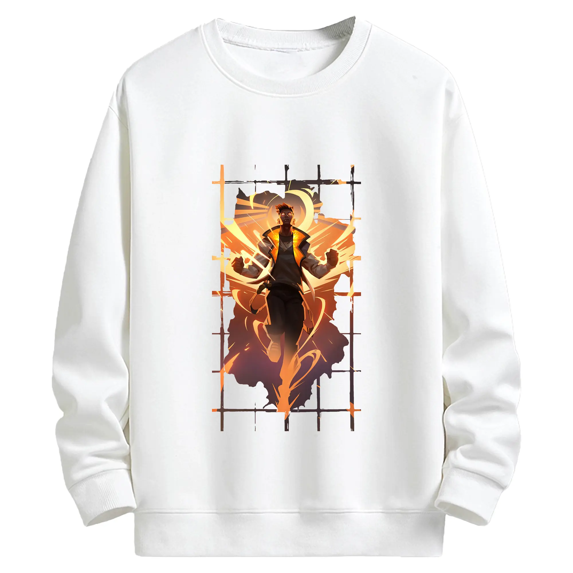 VALORANT グッズ,フェニックス - キッズ クルーネックスウェットシャツ ・ フロントプリント ・ 綿80％ ポリエステル20％ ・ 快適 通学 スポーツ 日常使い お散歩用