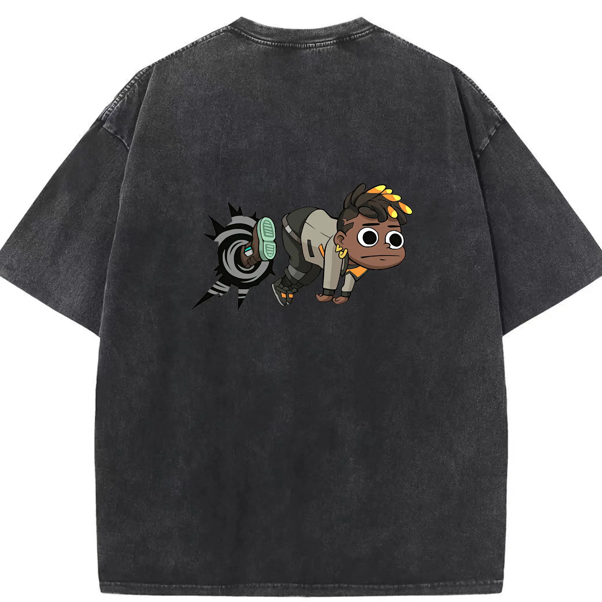 VALORANT グッズ,フェニックス - 綿100％ ヴィンテージ風 半袖Tシャツ ・ 背面プリント ・ 柔らか肌触り ・ 通気性 快適 ・ スポーツ カジュアル 外出用