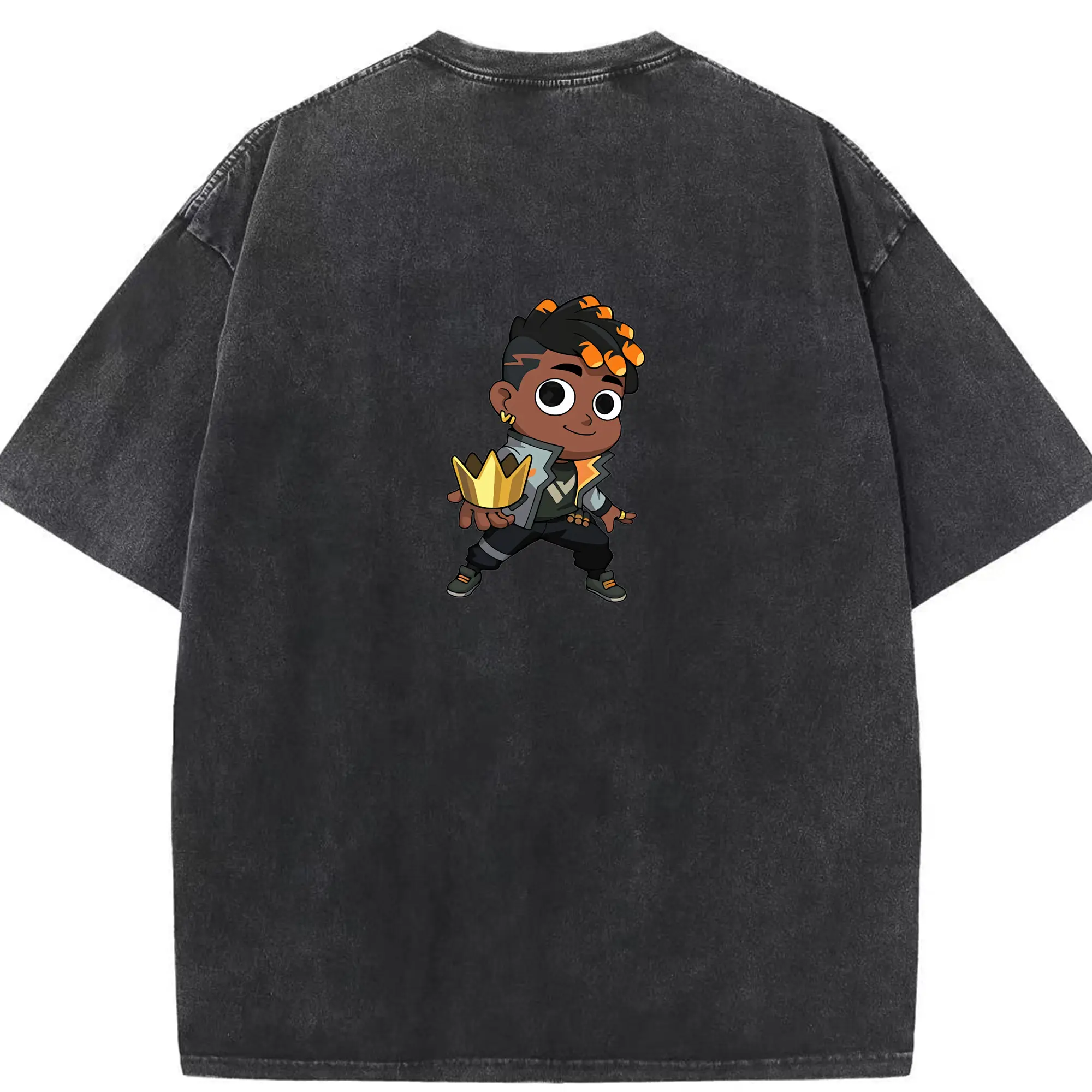 VALORANT グッズ,フェニックス - 綿100％ ヴィンテージ風 半袖Tシャツ ・ 背面プリント ・ 柔らか肌触り ・ 通気性 快適 ・ スポーツ カジュアル 外出用