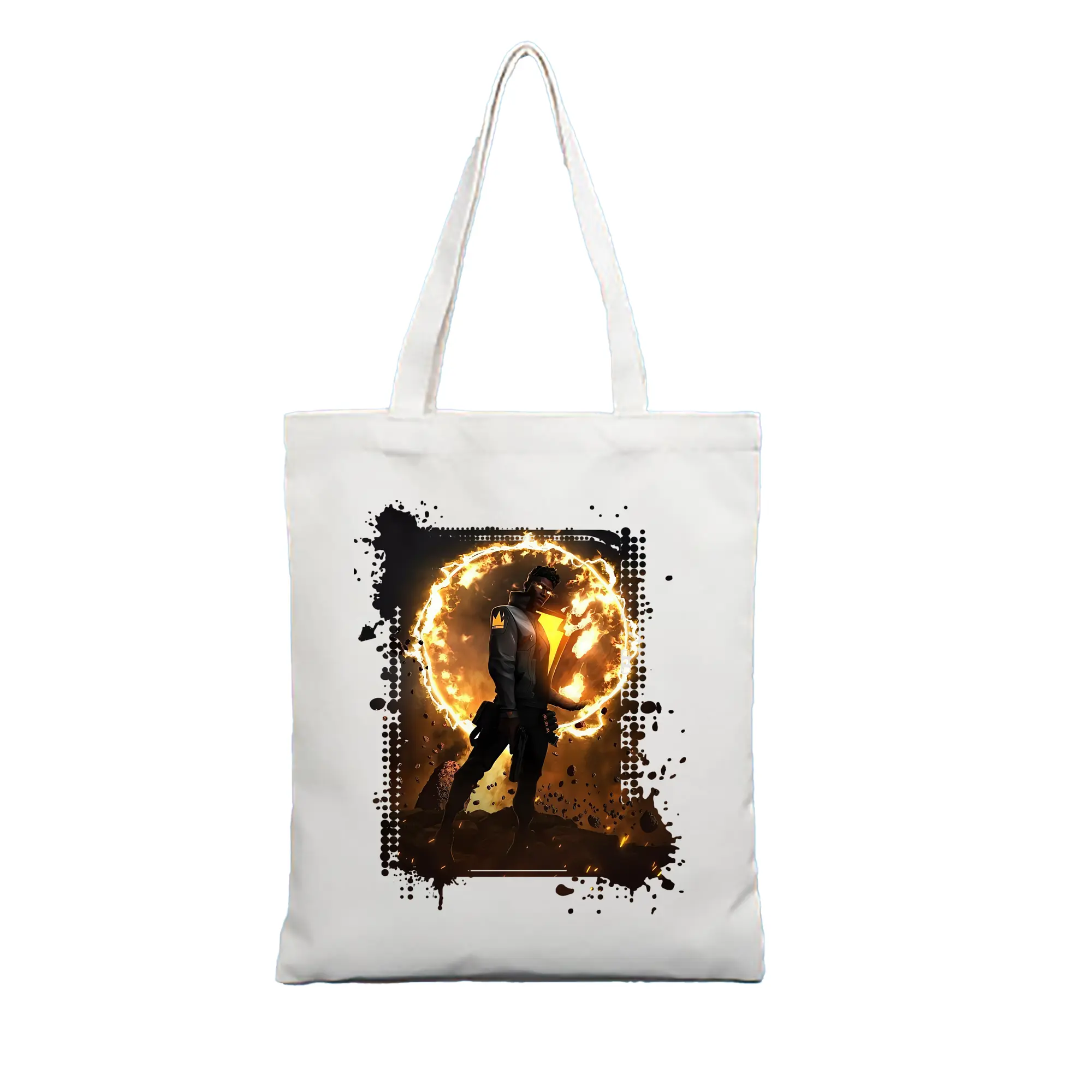 VALORANT グッズ,フェニックス - 縦型キャンバス手提げバッグ（トートバッグ） ・ キャンバス素材 ・ ショッピング用 ・ 軽量 丈夫 お手入れ簡単