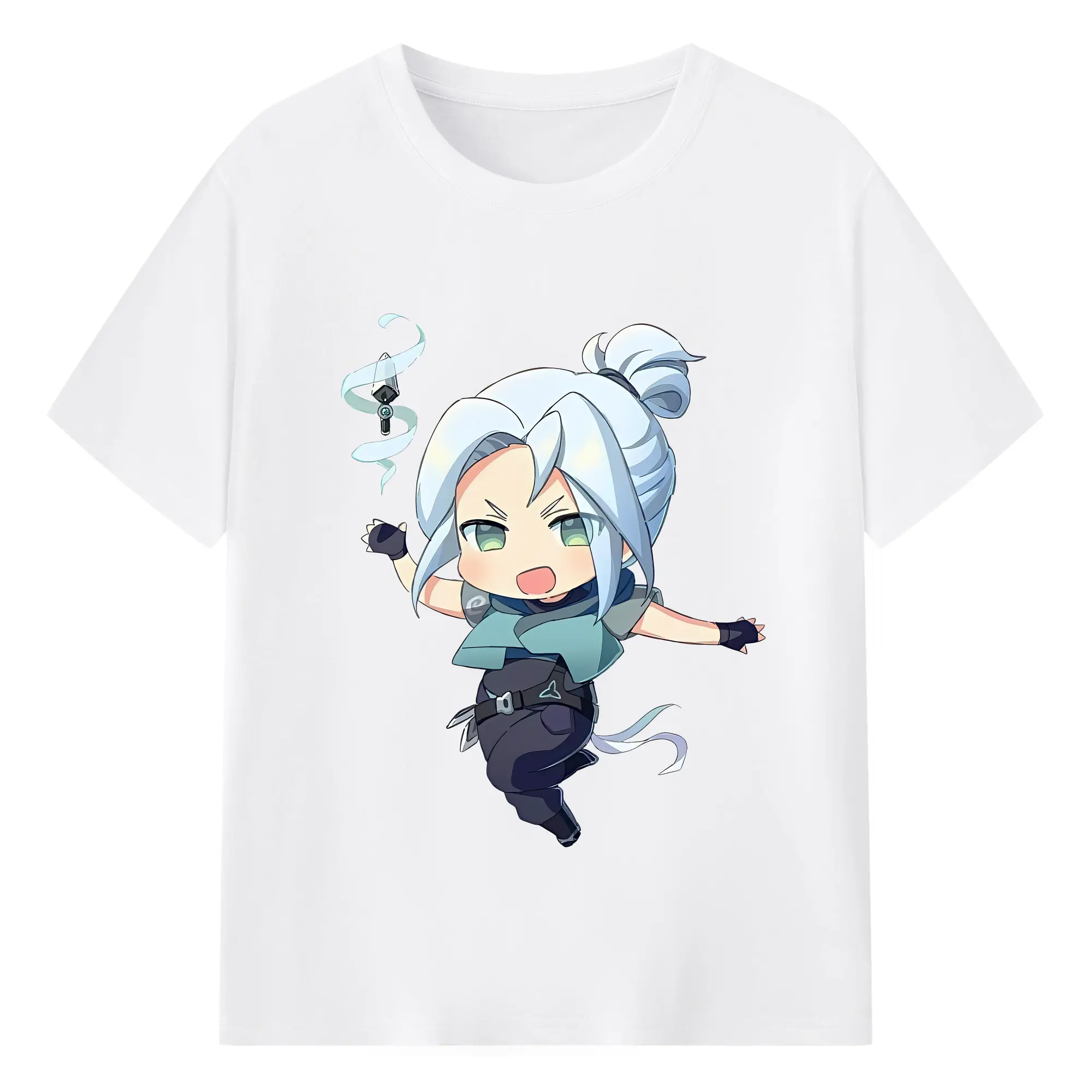 VALORANT グッズ,ジェット - 綿100％ 半袖Tシャツ ・ フロントプリント ・ 快適 通気性 ・ 日常使い 散歩 スポーツ用